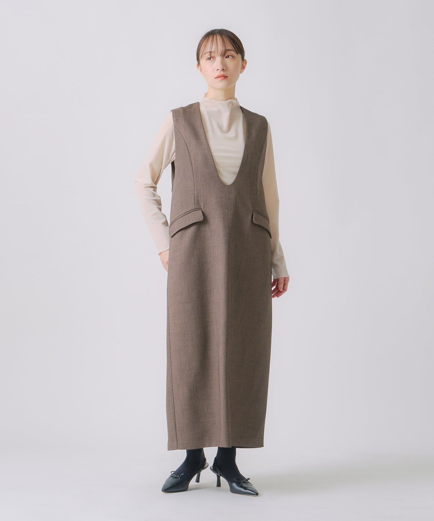 chic tweed cocoon dress / WHT25FOP4071