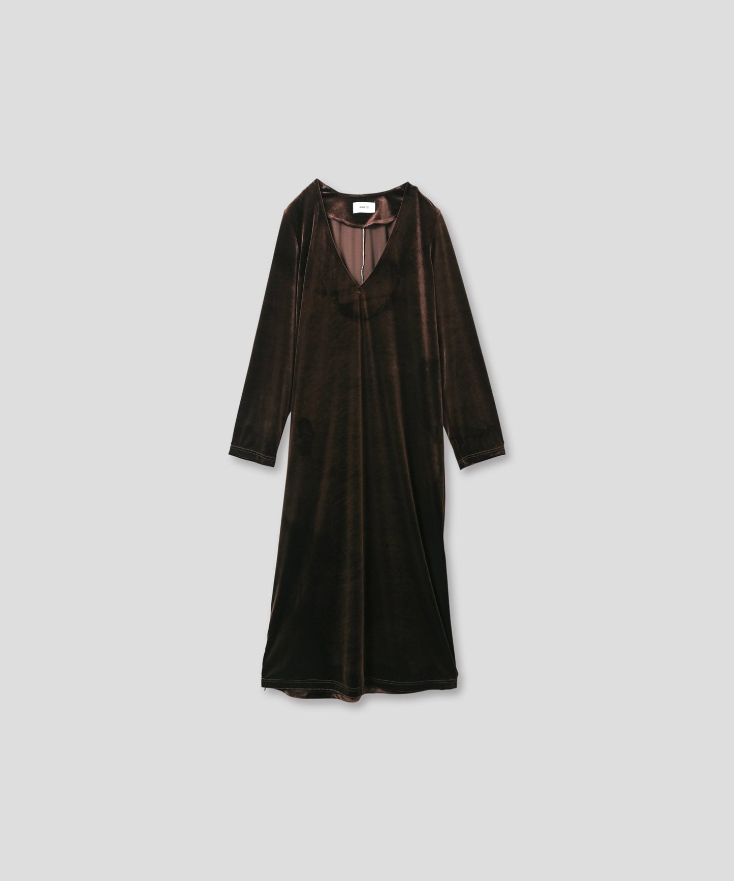v slit velour dress / WHT25FOP4072
