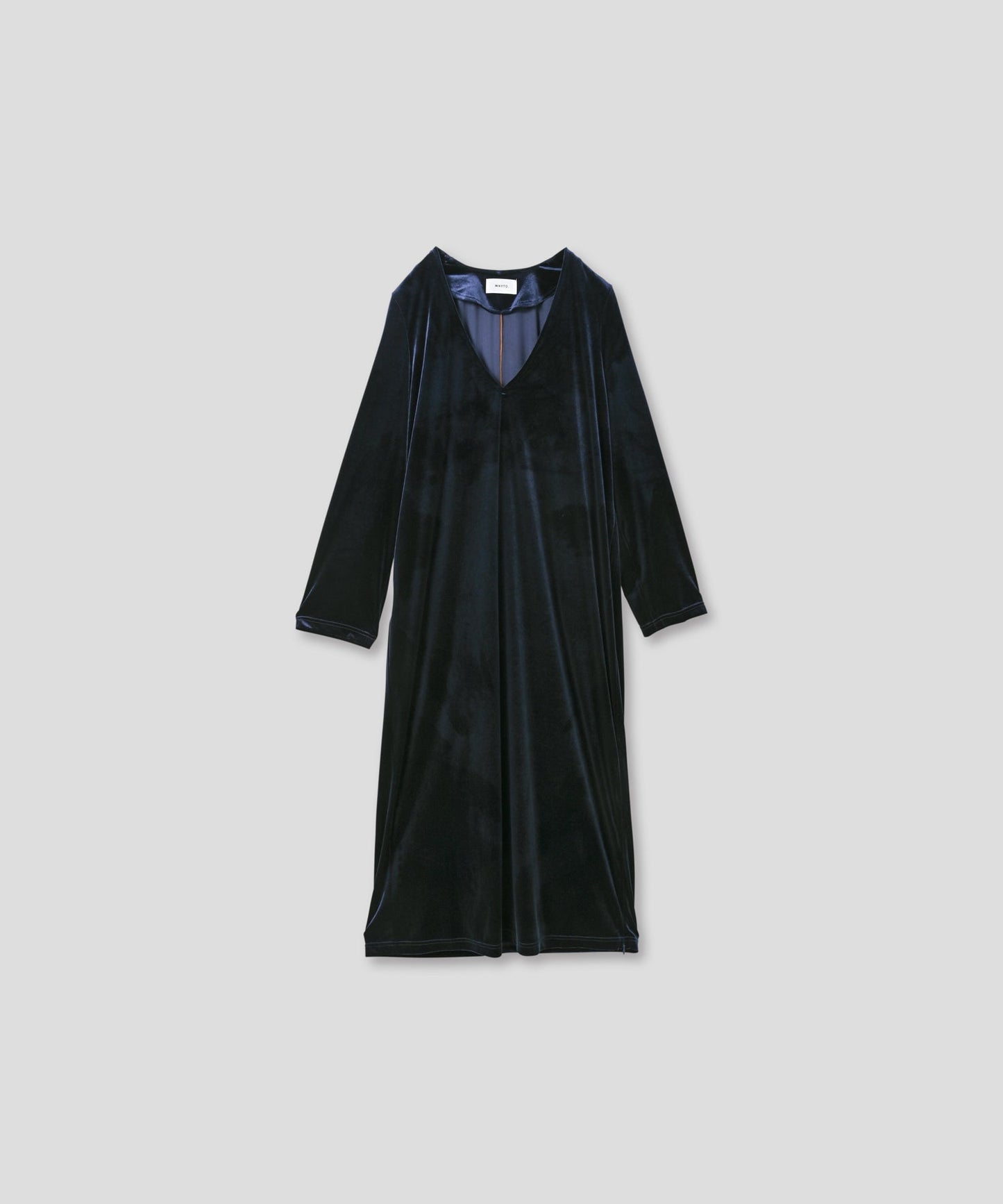 v slit velour dress / WHT25FOP4072