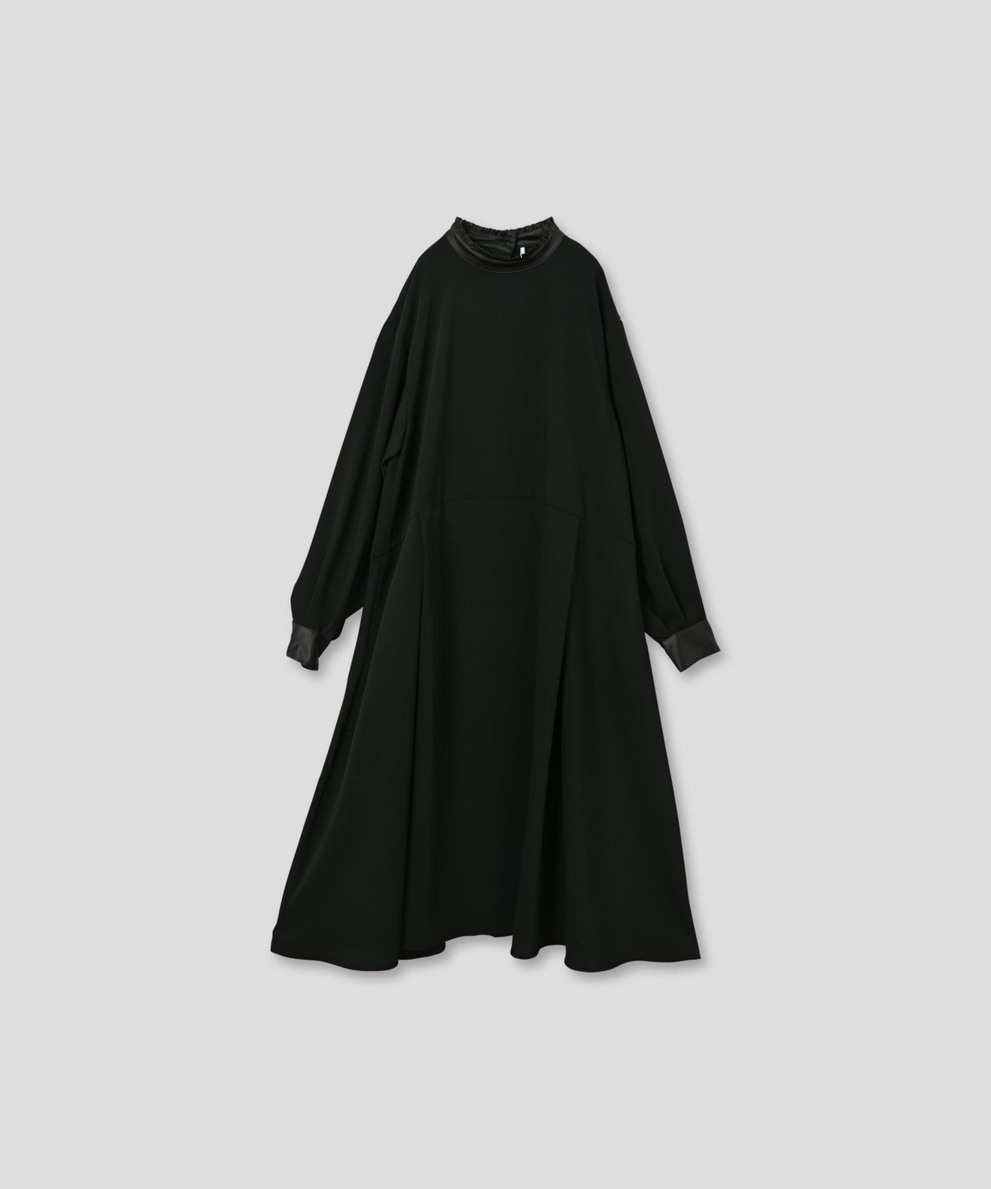 stand frill collar a line dress / WHT25FOP4073