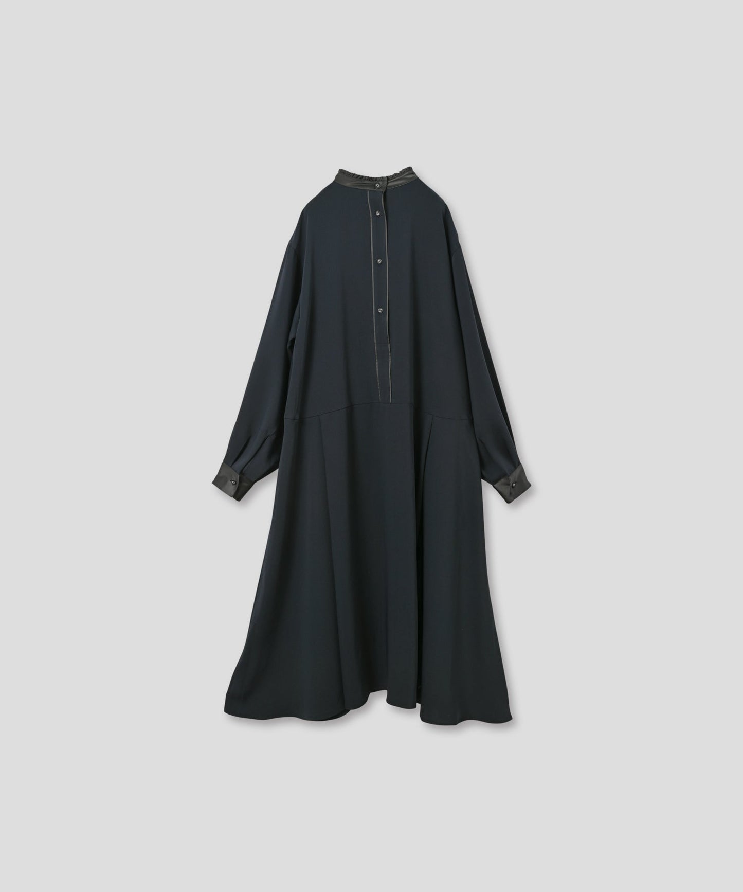stand frill collar a line dress / WHT25FOP4073