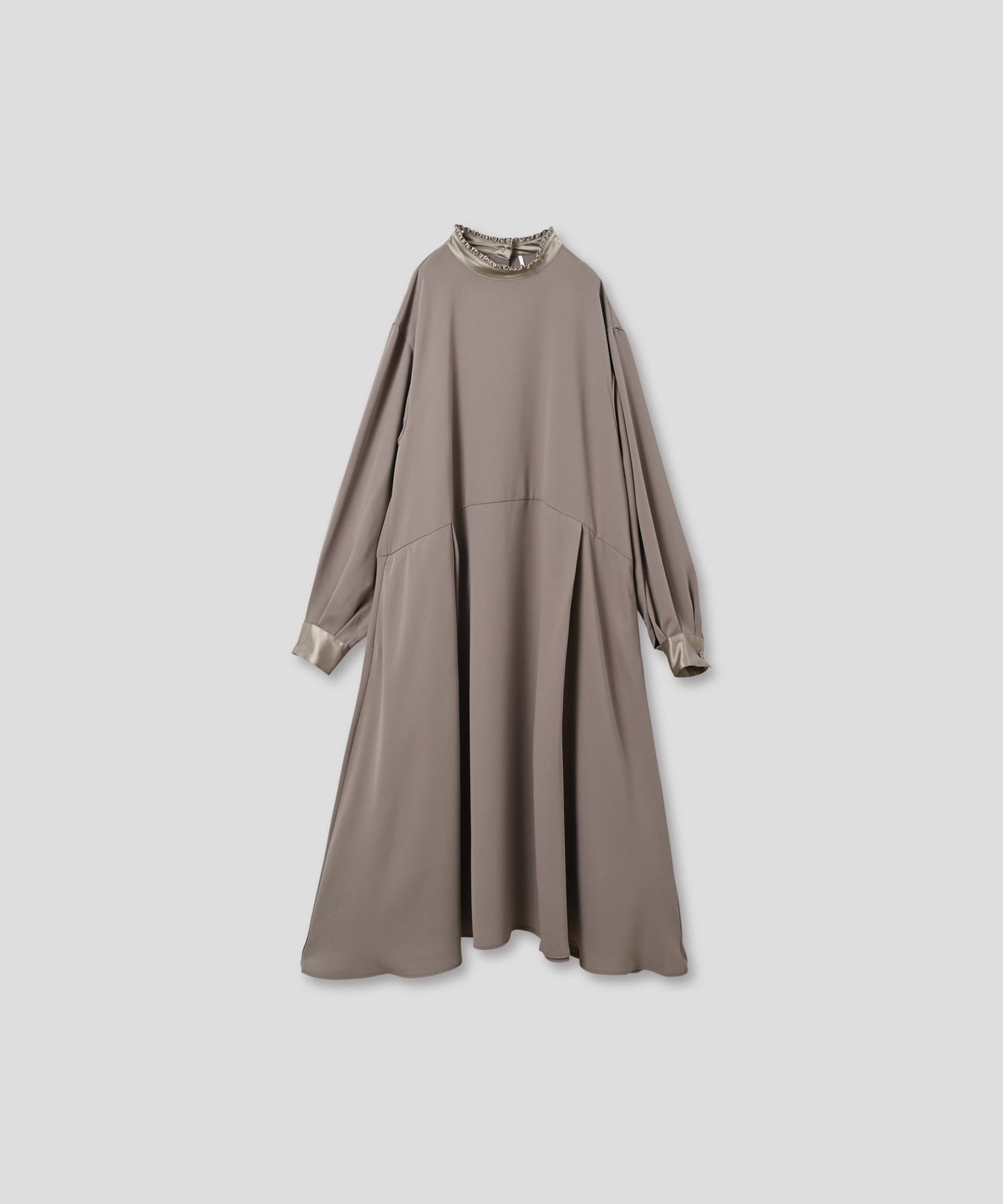 stand frill collar a line dress / WHT25FOP4073