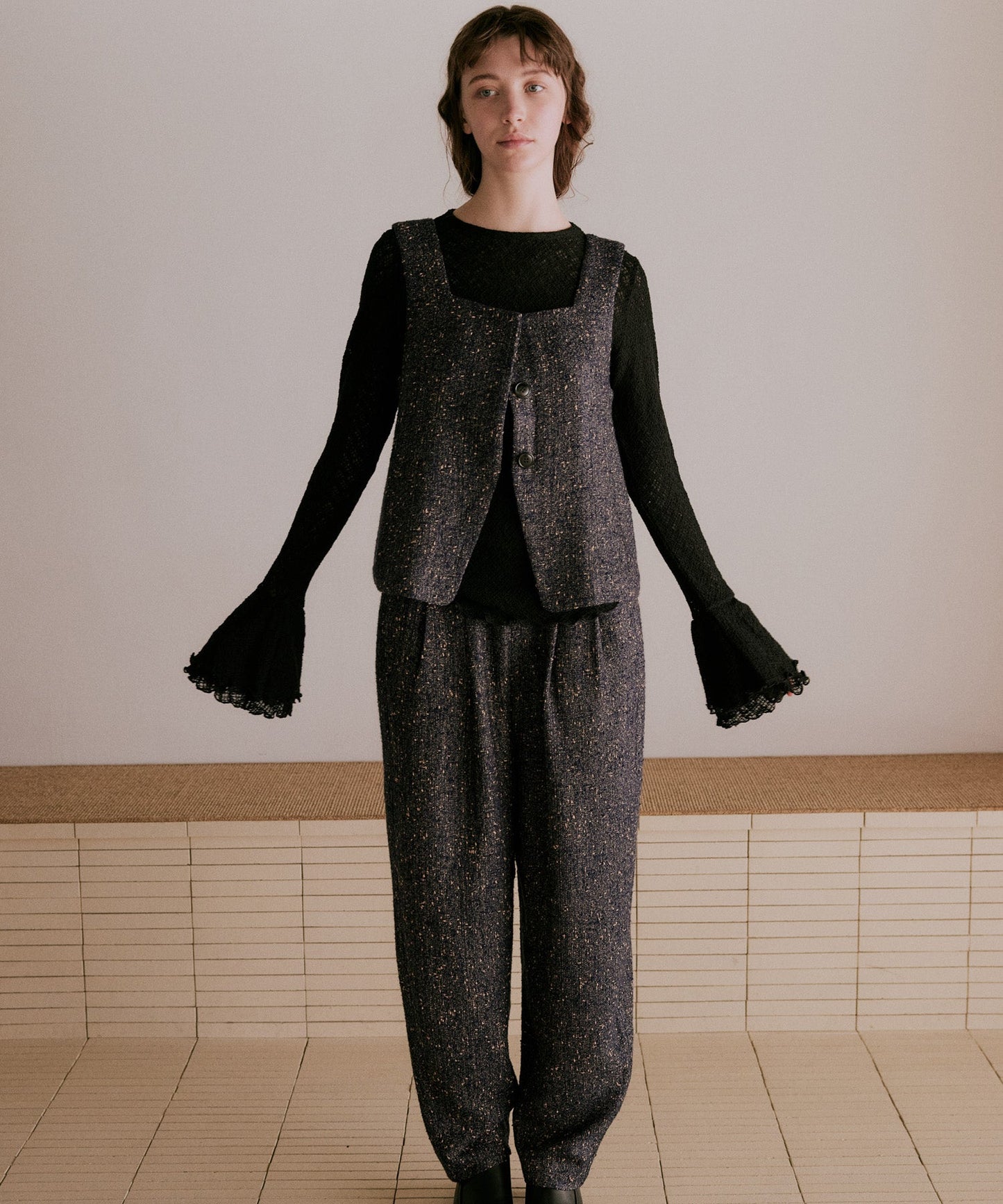 nep tweed trouser / WHT25FPT4056