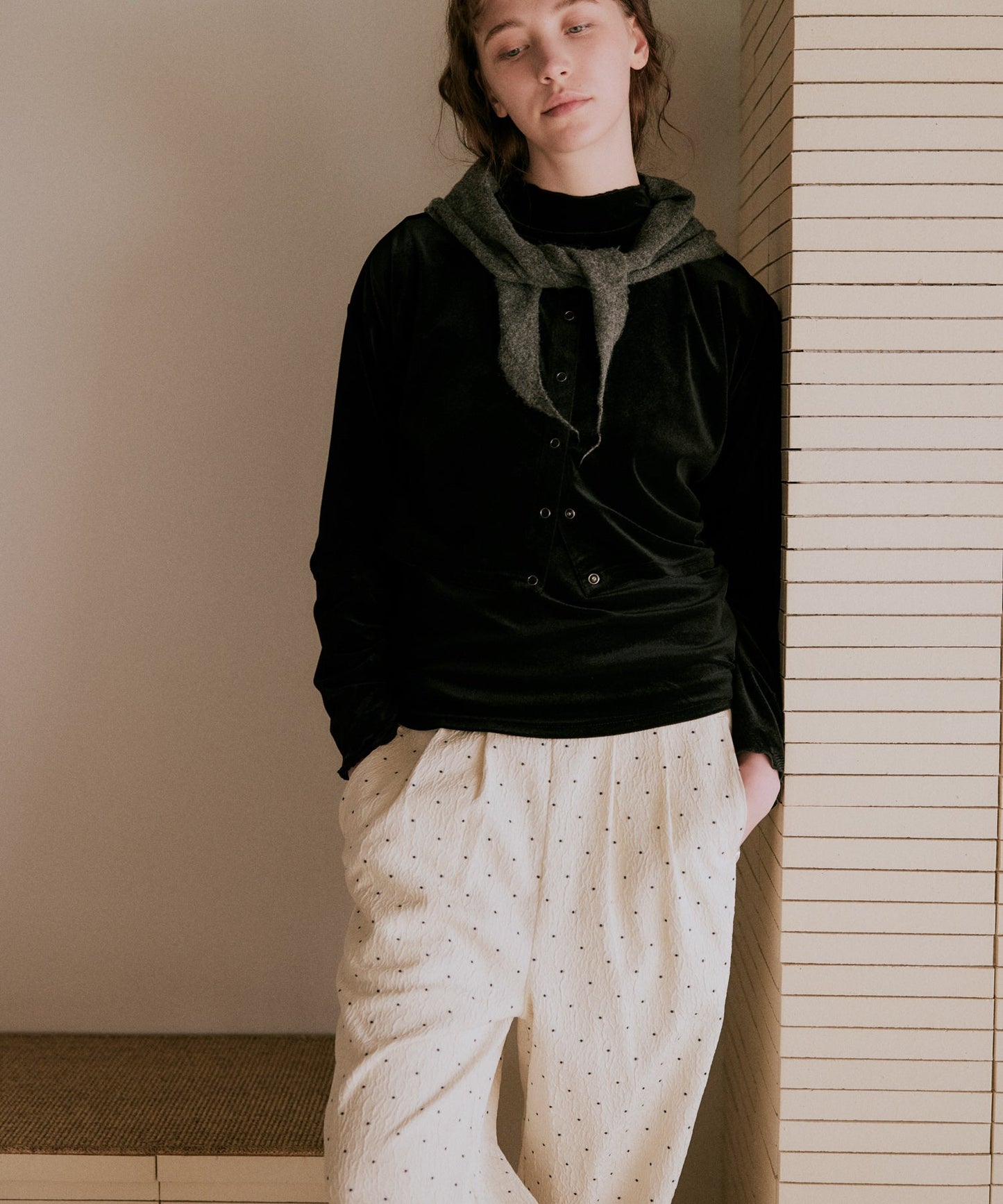 dot side line pants / WHT25FPT4058