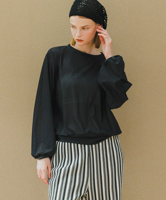SHEER VOLUME SLEEVES BLOUSE / WHT25HBL4060