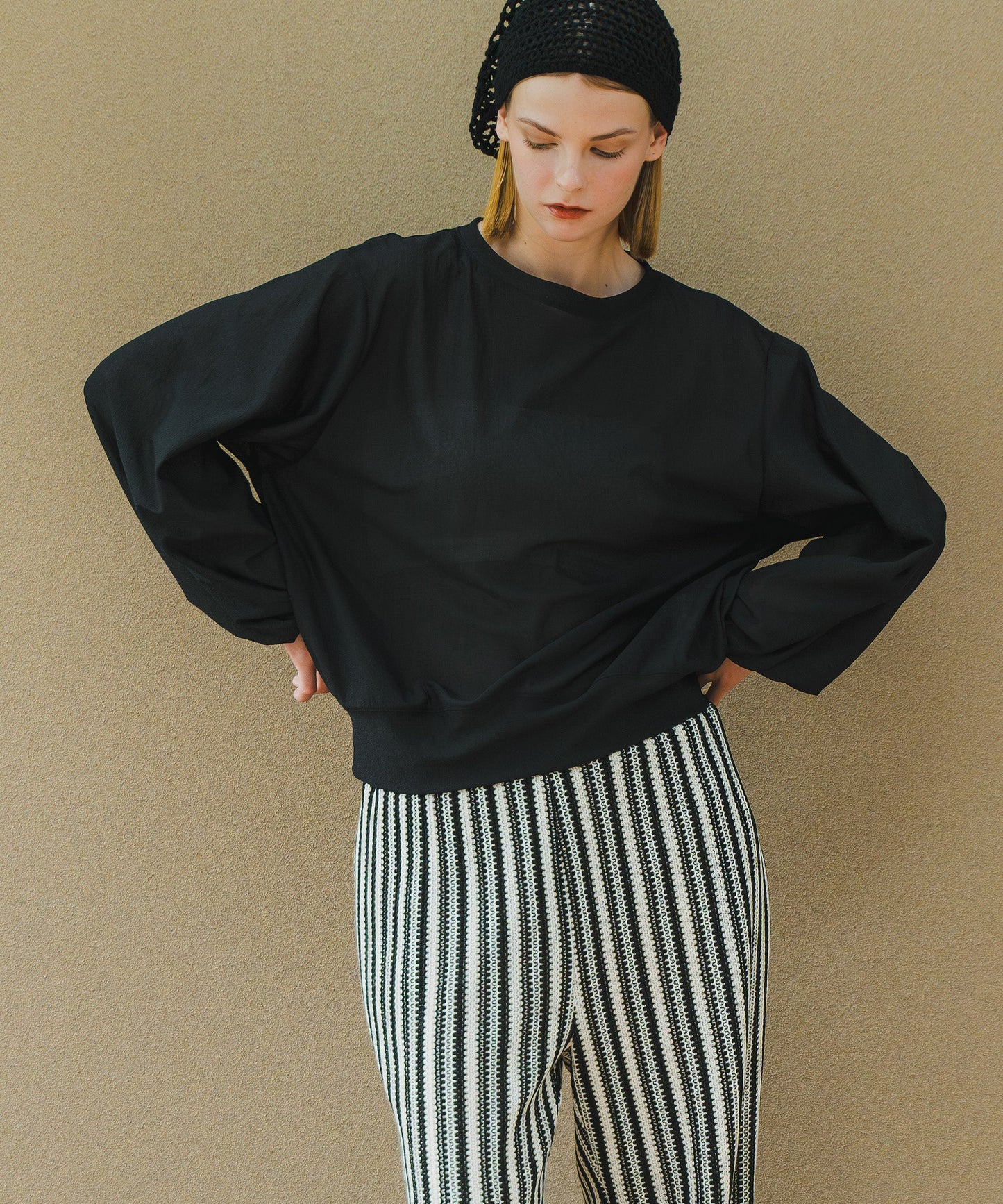 SHEER VOLUME SLEEVES BLOUSE / WHT25HBL4060