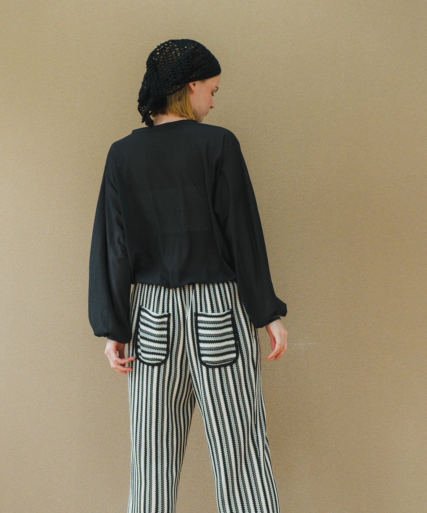 SHEER VOLUME SLEEVES BLOUSE / WHT25HBL4060