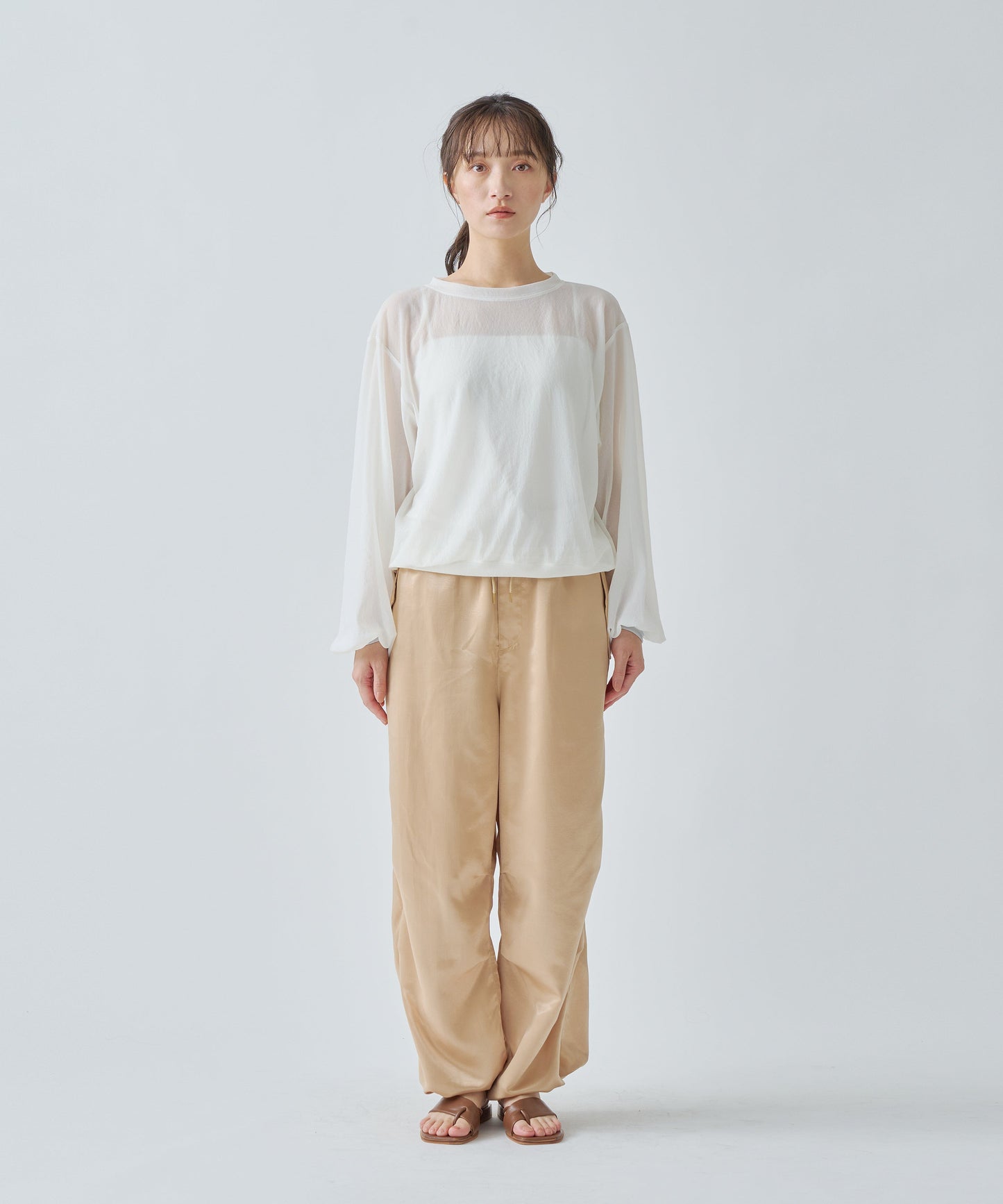 SHEER VOLUME SLEEVES BLOUSE / WHT25HBL4060