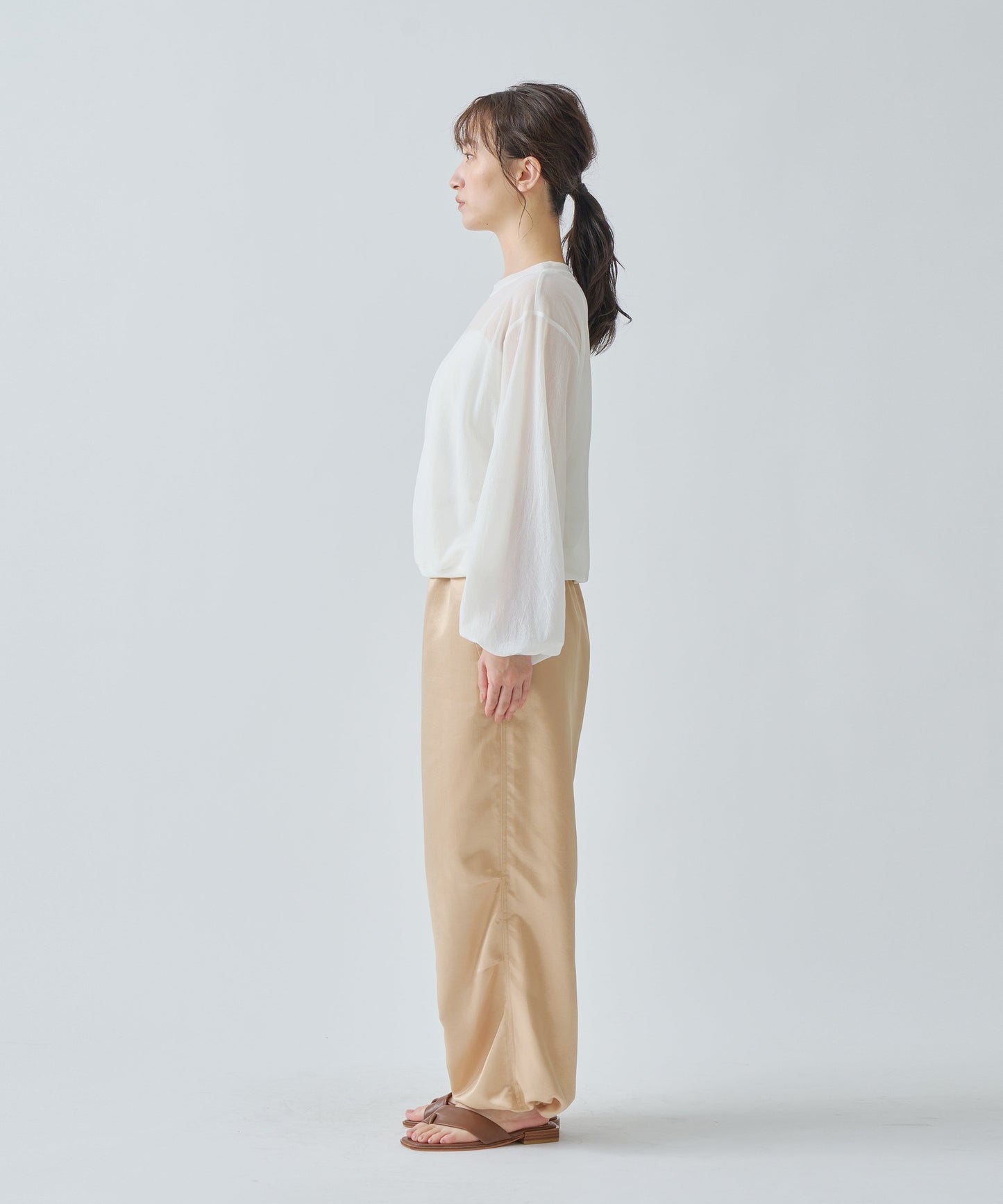 SHEER VOLUME SLEEVES BLOUSE / WHT25HBL4060