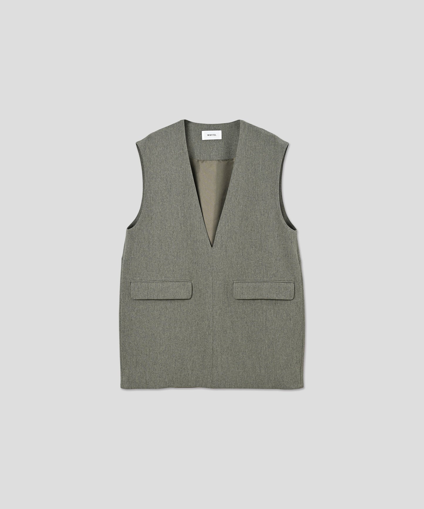 SLIT NECK COCOON VEST / WHT25HBL4061