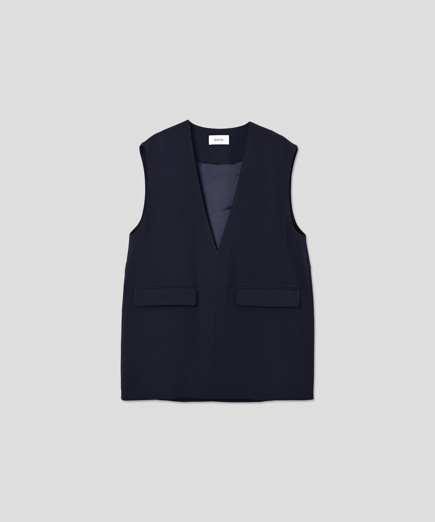 SLIT NECK COCOON VEST / WHT25HBL4061