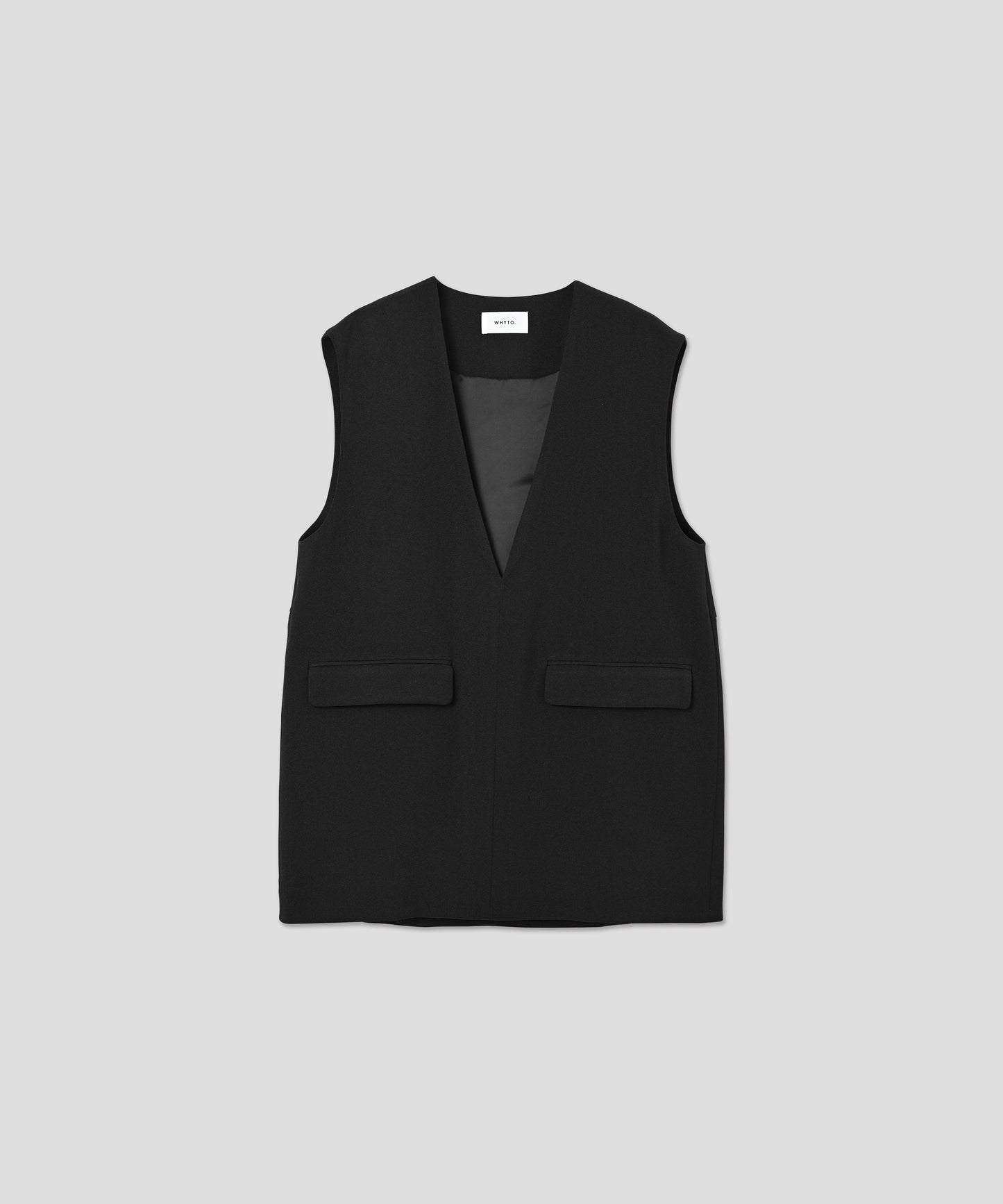 SLIT NECK COCOON VEST / WHT25HBL4061