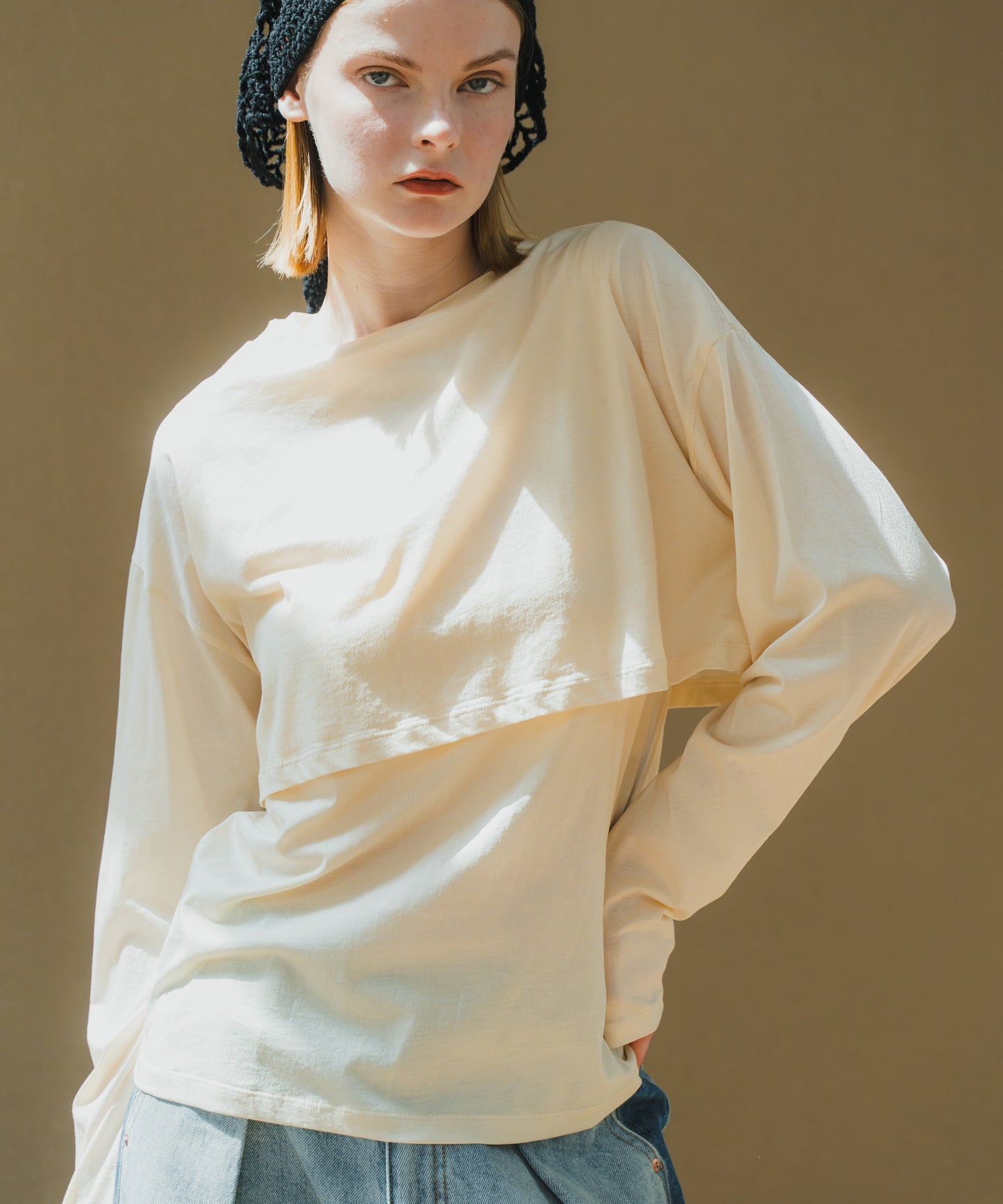LAYERED SET TEE / WHT25HBL4063