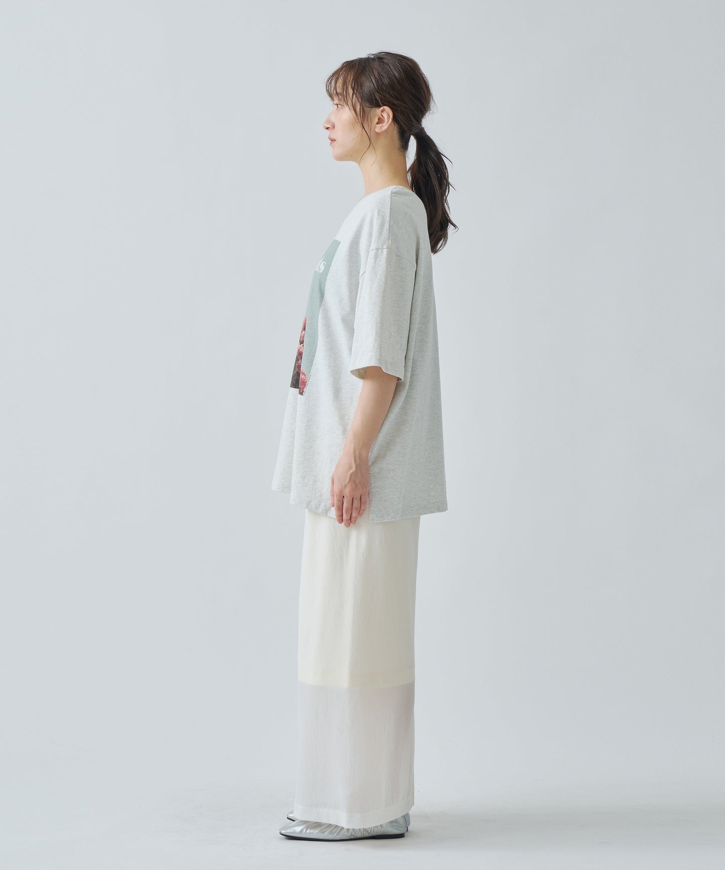 2WAY PRINT TEE MOMENT / WHT25HBL4064
