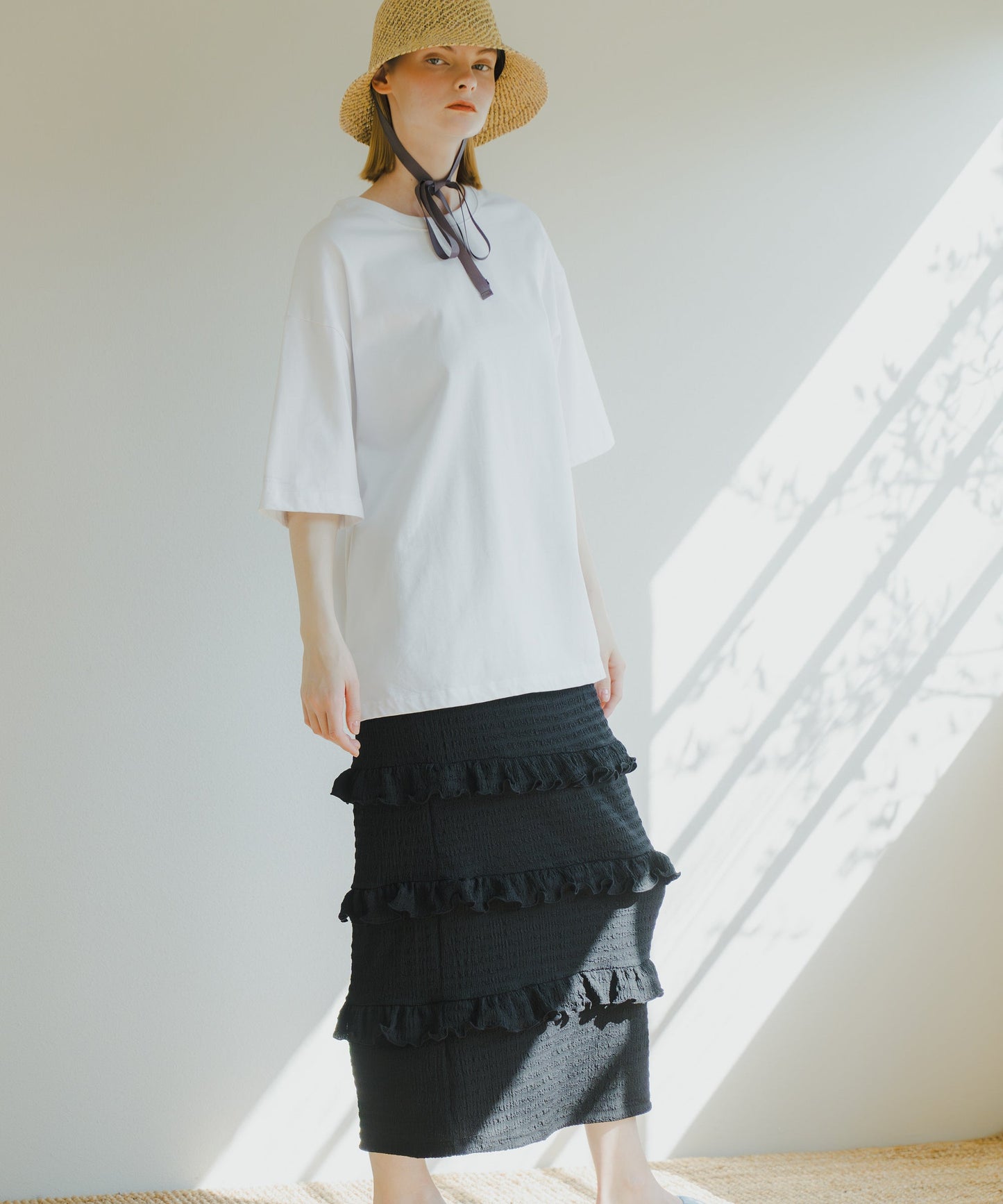 2WAY PRINT TEE MOMENT / WHT25HBL4064