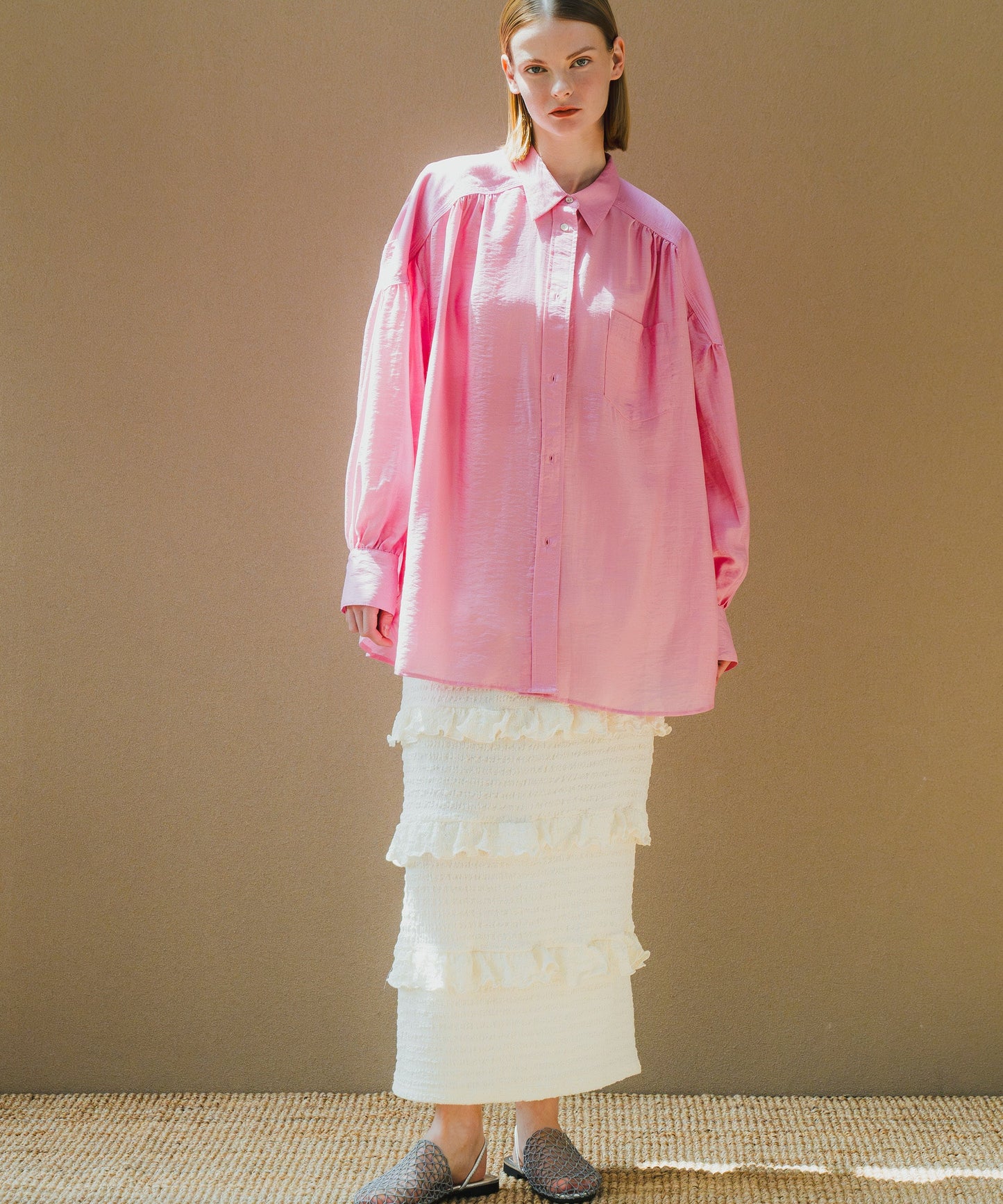 SHEER VOLUME BLOUSE / WHT25HBL4065