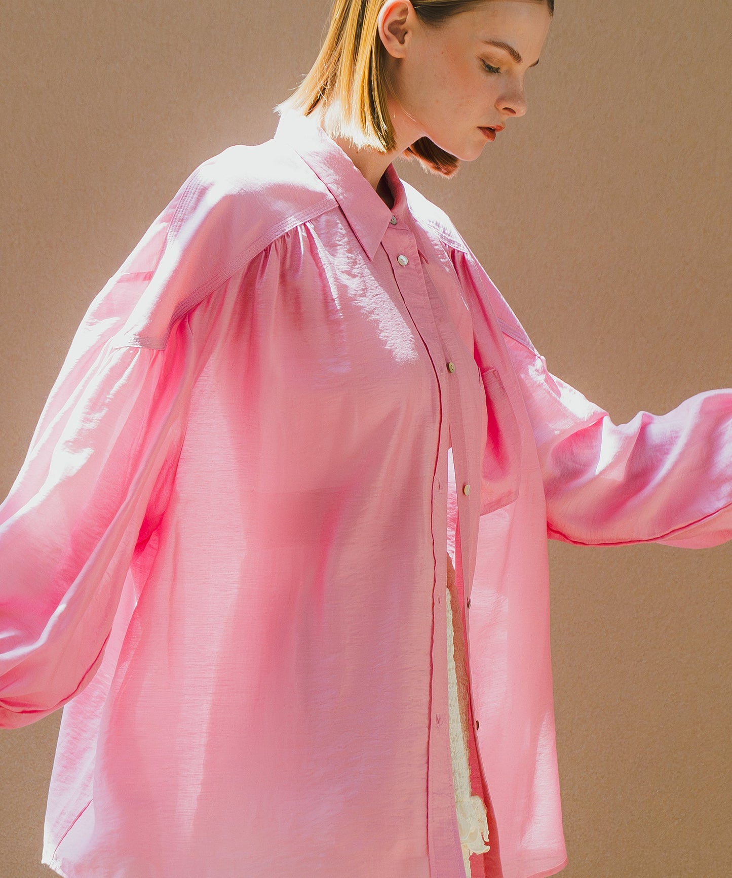 SHEER VOLUME BLOUSE / WHT25HBL4065