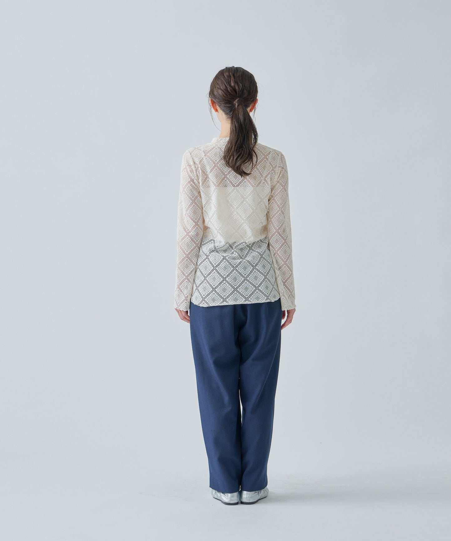 FLARE SLEEVES LACE BLOUSE / WHT25HBL4068