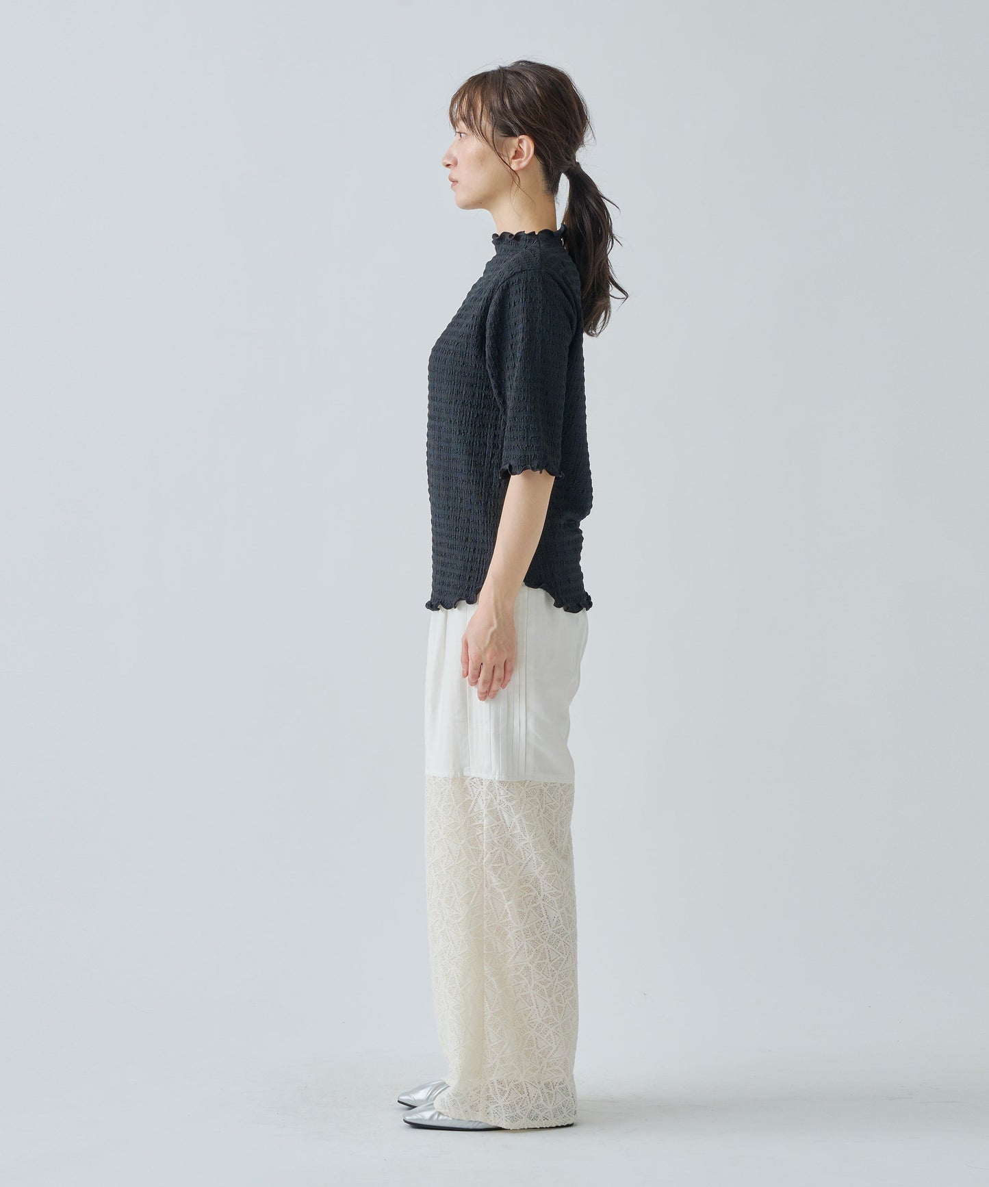 CRAPE STRETCH BLOUSE / WHT25HBL4070