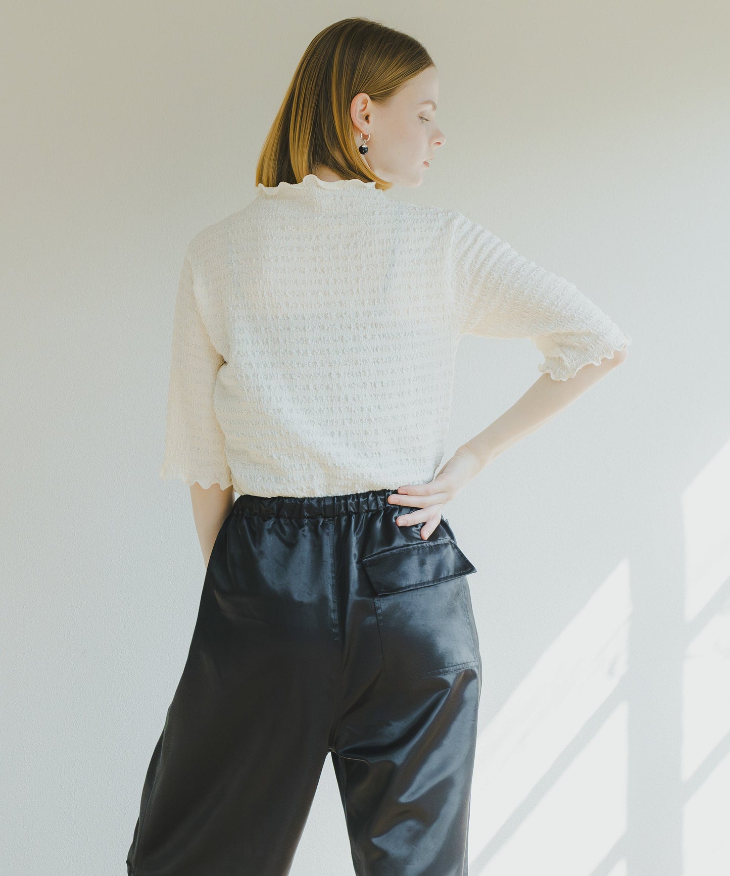 CRAPE STRETCH BLOUSE / WHT25HBL4070