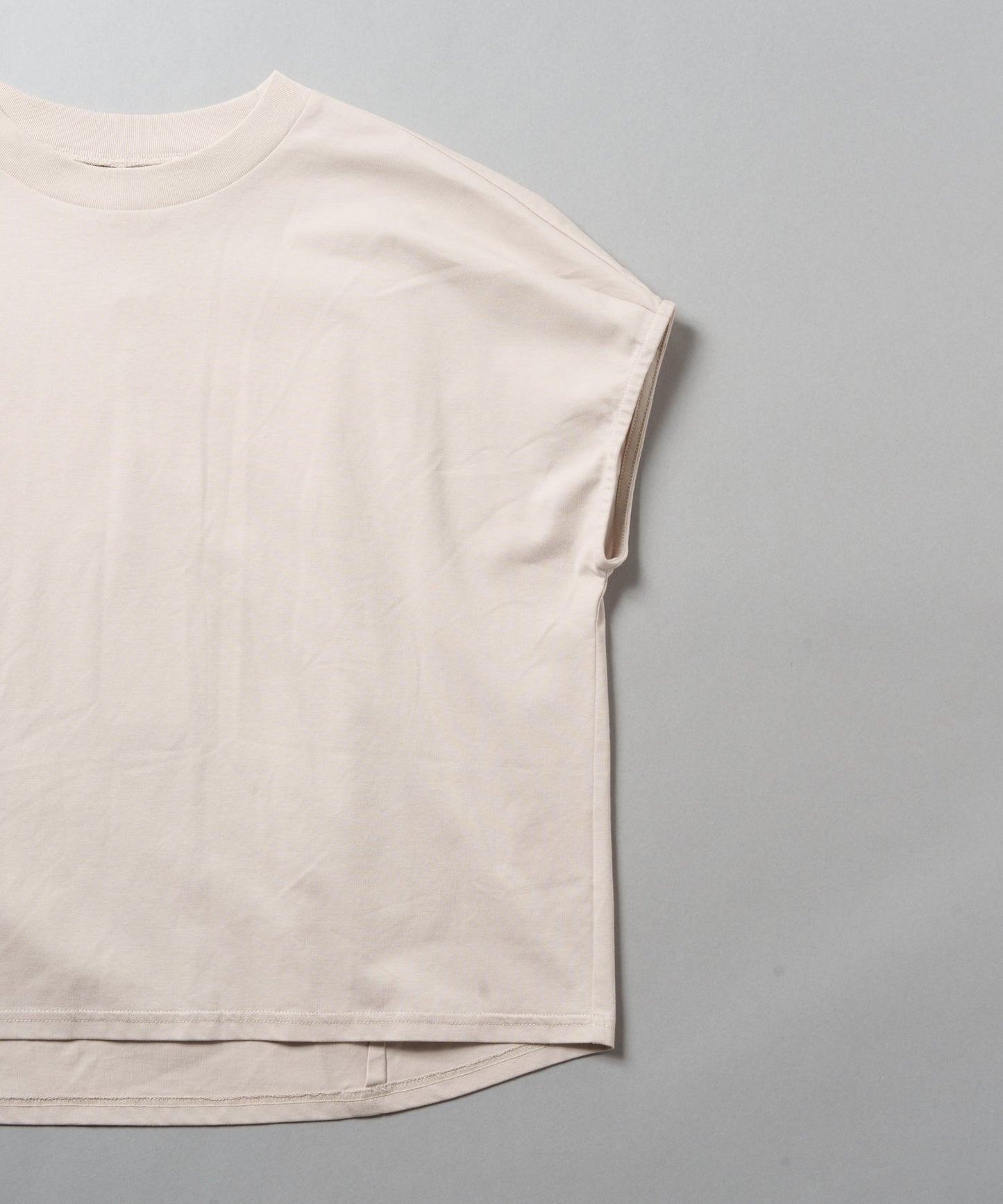 drop french sleeve tee / WHT25HBL4071