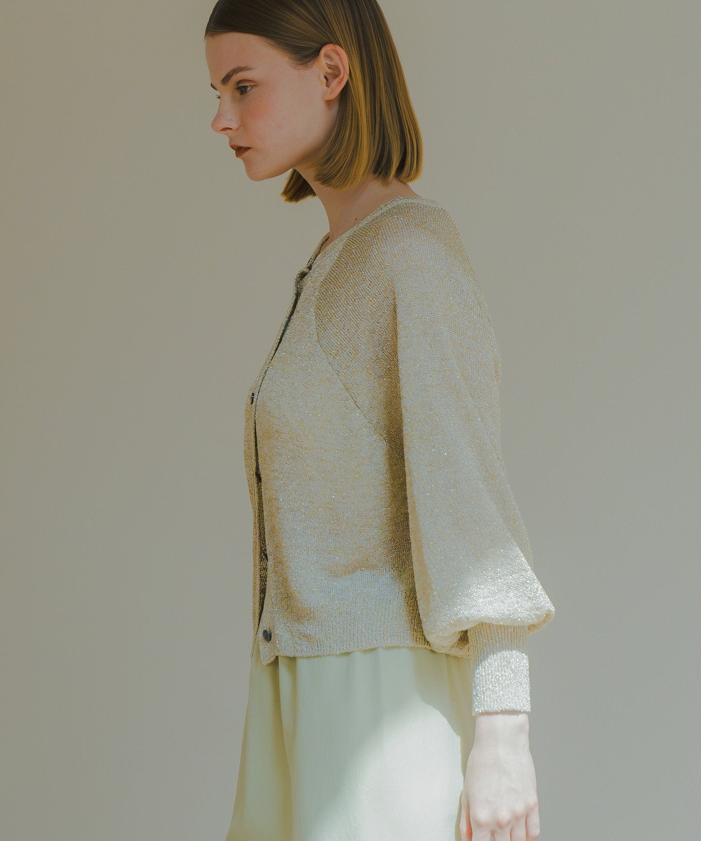 GLITTER KNIT CARDIGAN / WHT25HKN4033