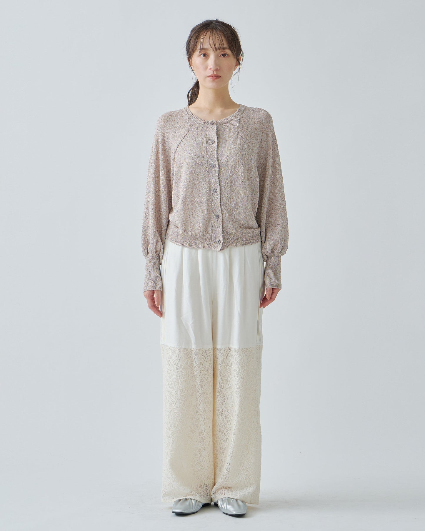 GLITTER KNIT CARDIGAN / WHT25HKN4033