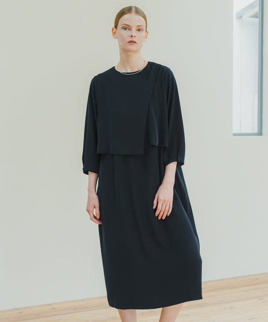LAYERED COCOON DRESS / WHT25HOP4061