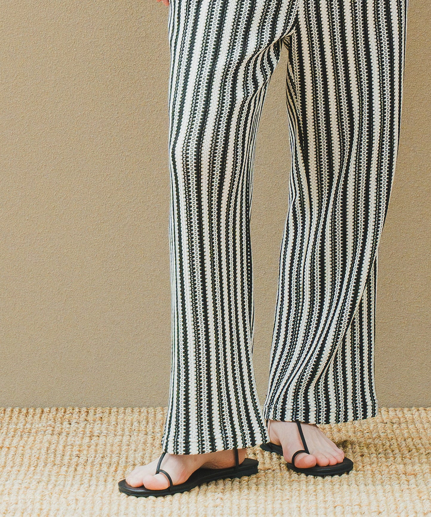 STRIPE OPEN WORK PANTS / WHT25HPT4052