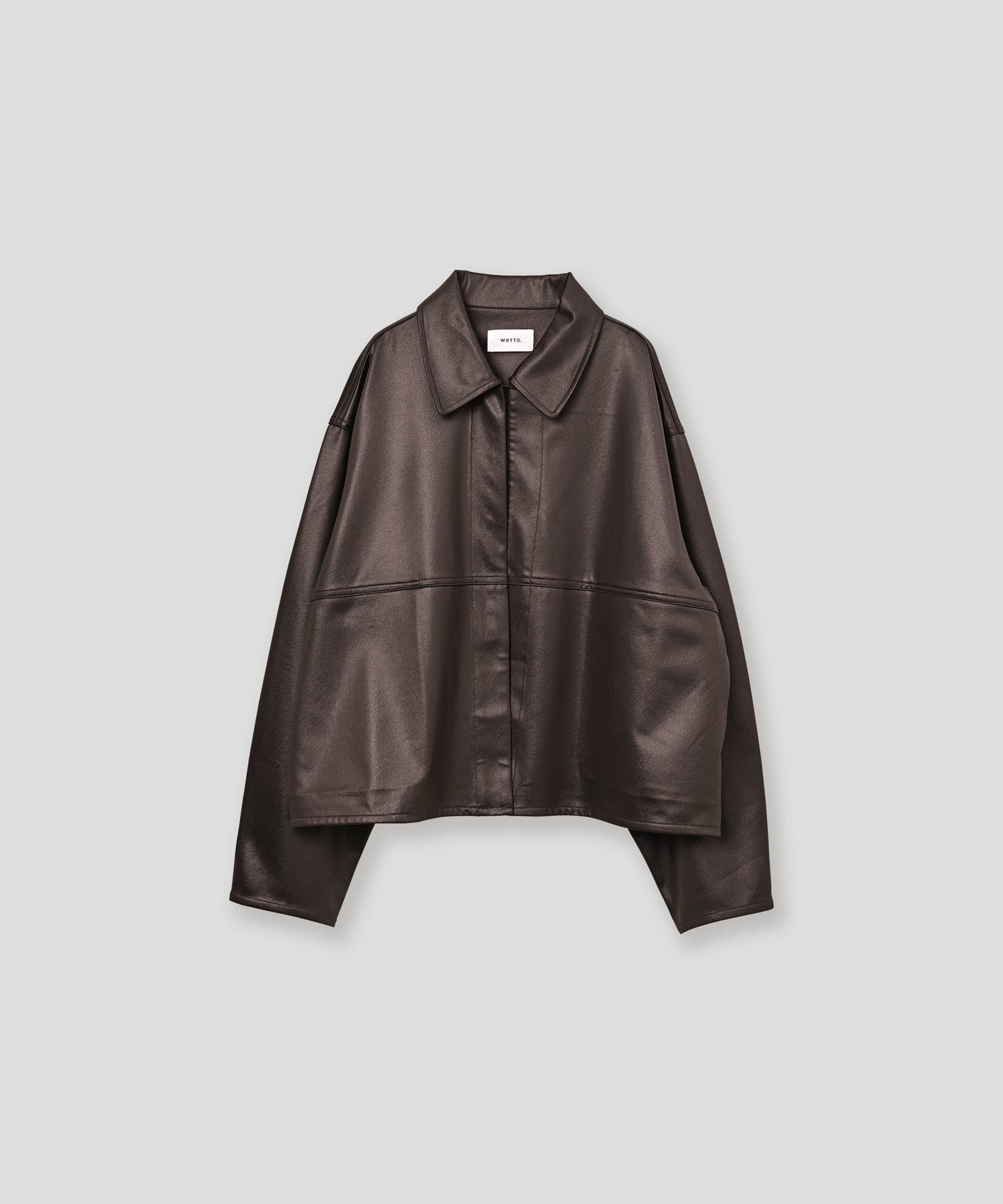 leather like shirt jacket / WHT26FBL4106