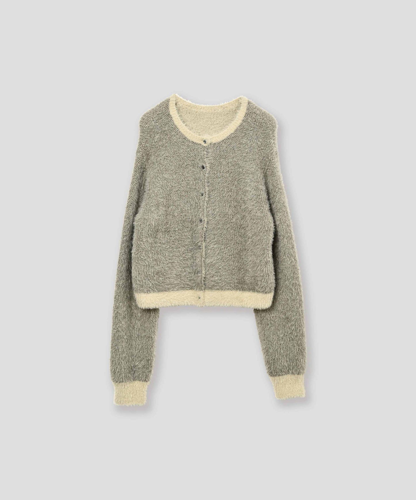 mix fur cardigan / WHT26FKN4042