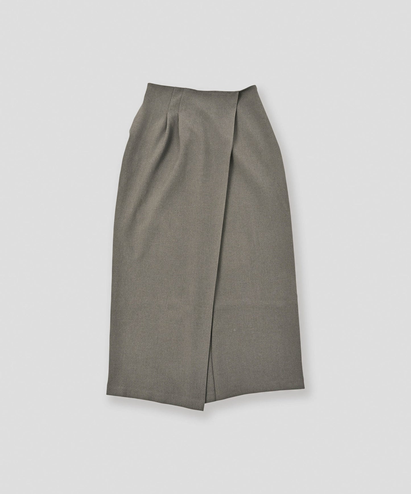 asymmetry tuck skirt / WHT26FSK4033