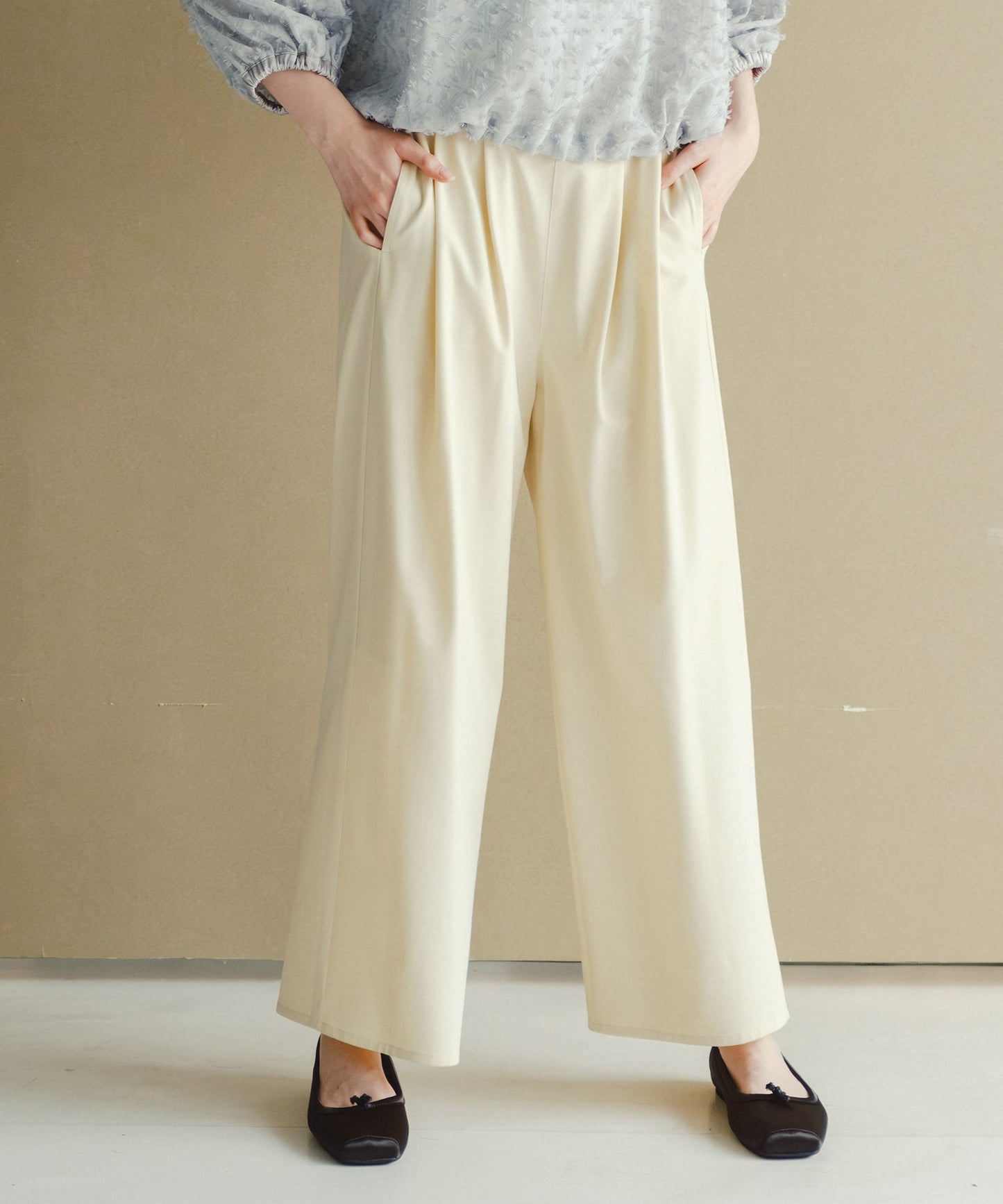 tuck wide trouser / WHT26HPT4071