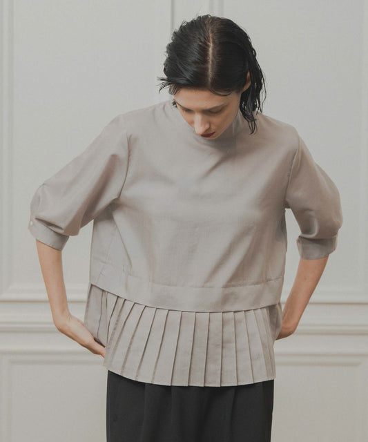 hem pleats blouse / WHT21FBL4004