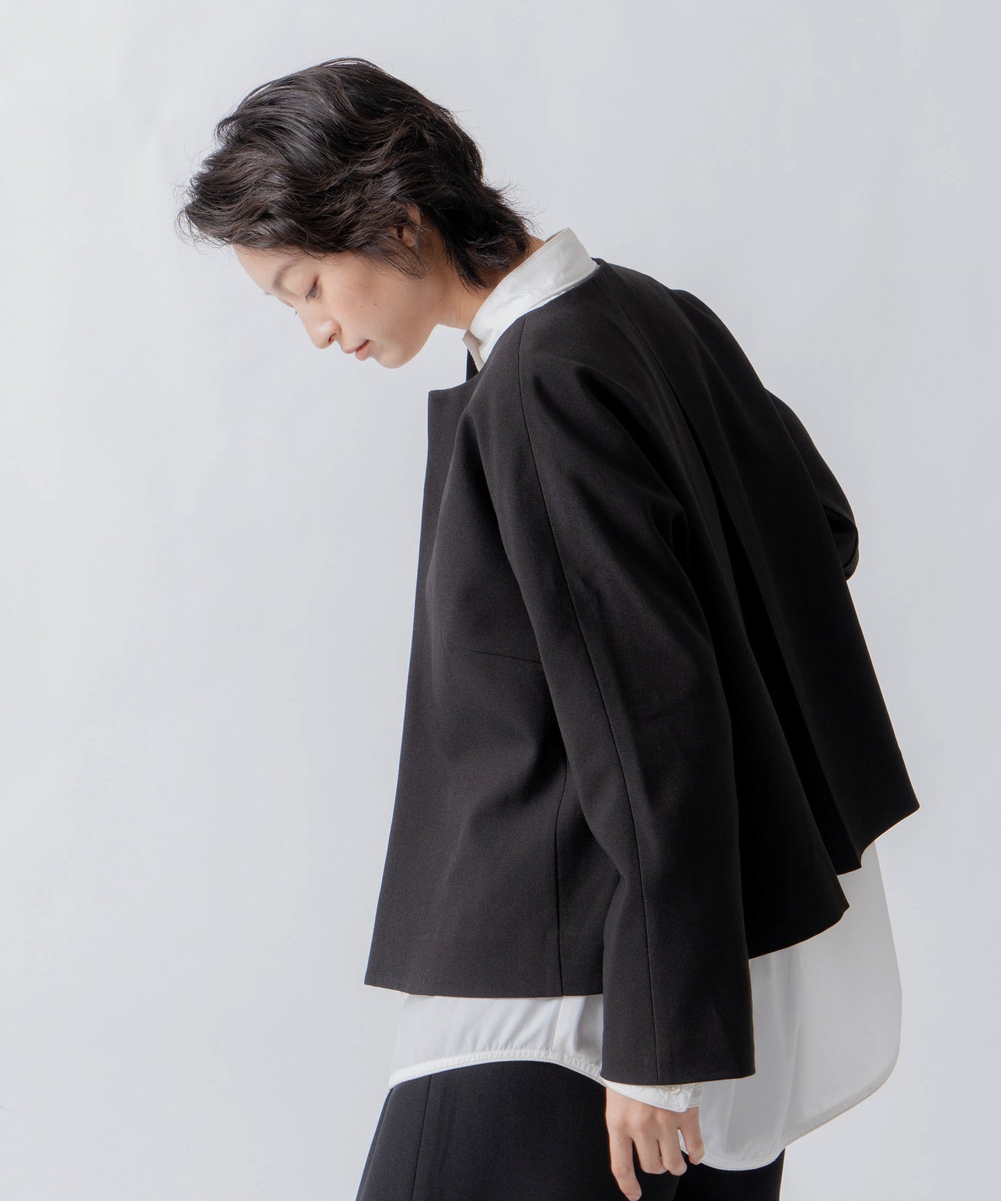 no collar jacket / WHT23HJK4021