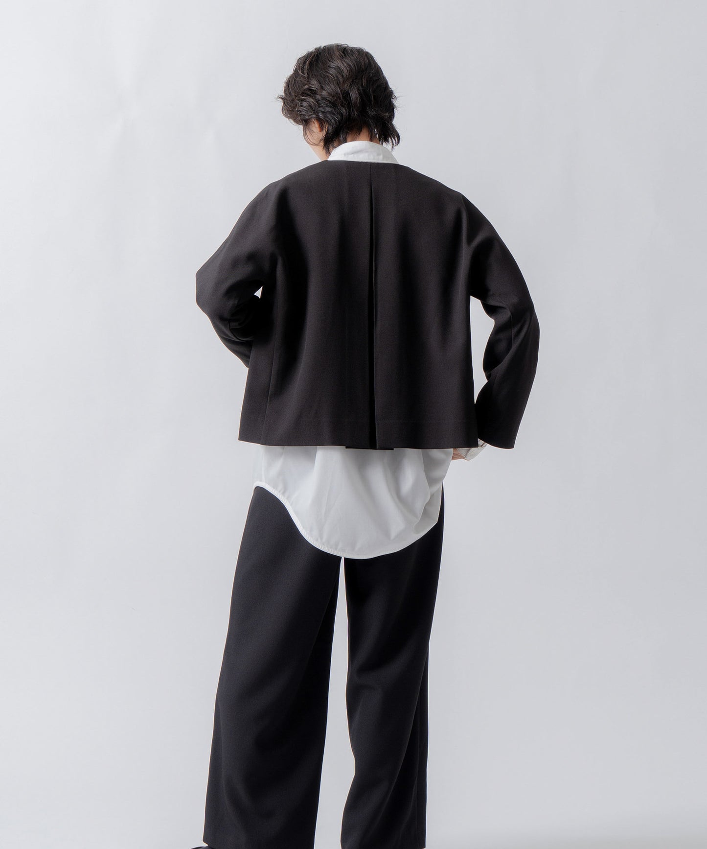no collar jacket / WHT23HJK4021