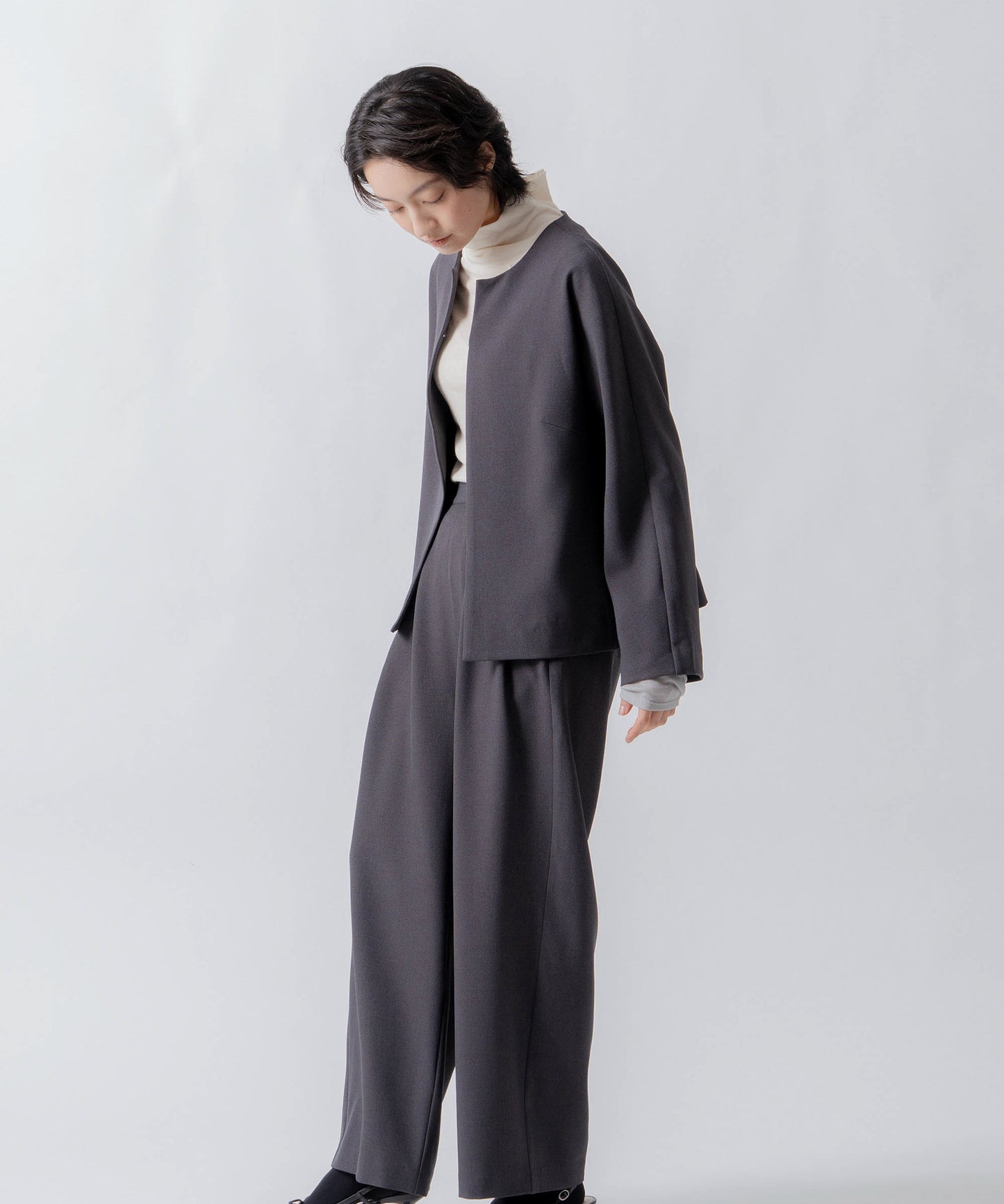 no collar jacket / WHT23HJK4021
