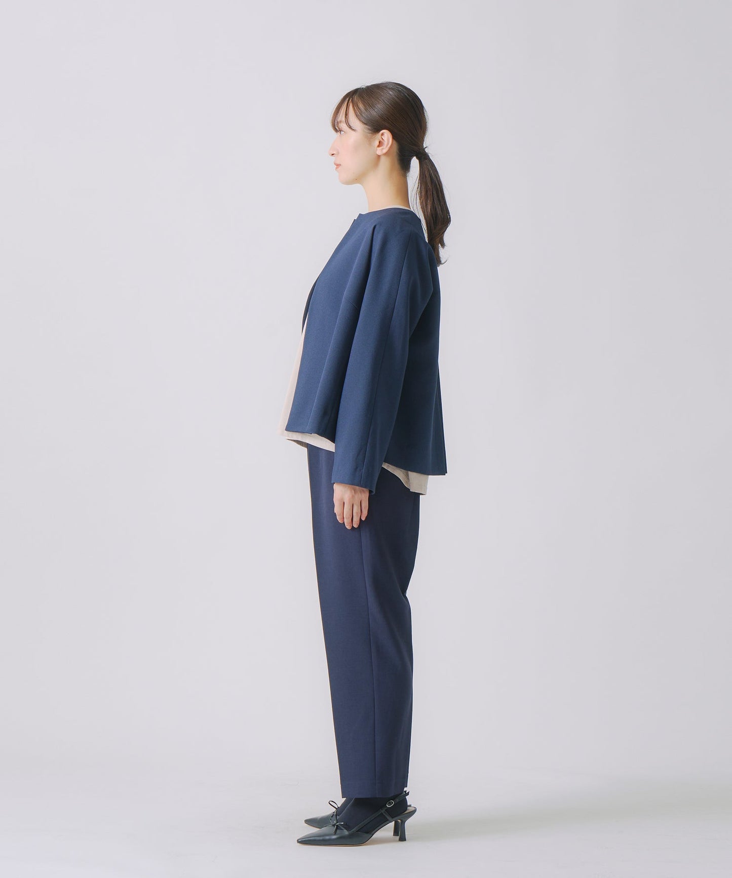 no collar jacket / WHT23HJK4021