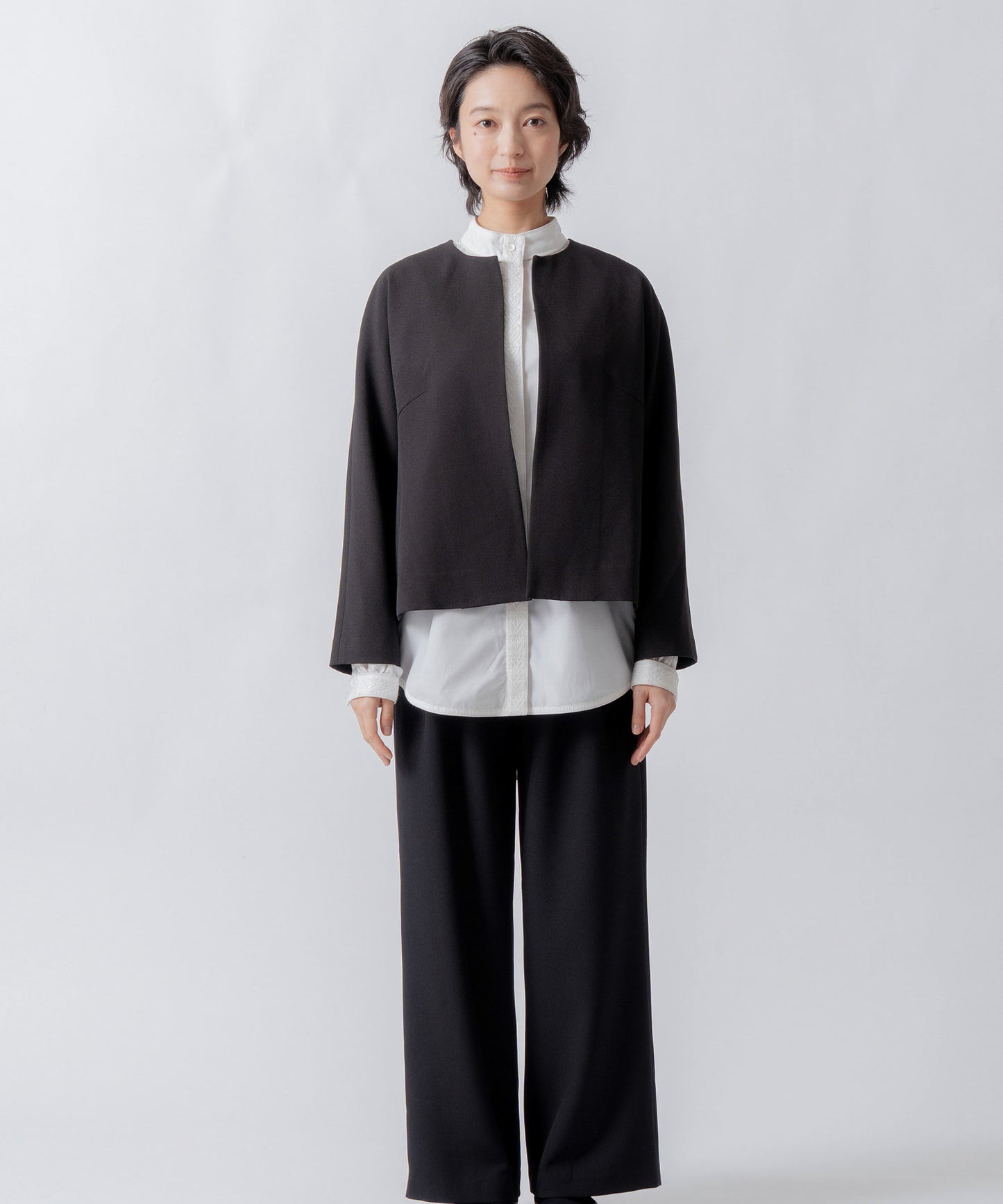no collar jacket / WHT23HJK4021