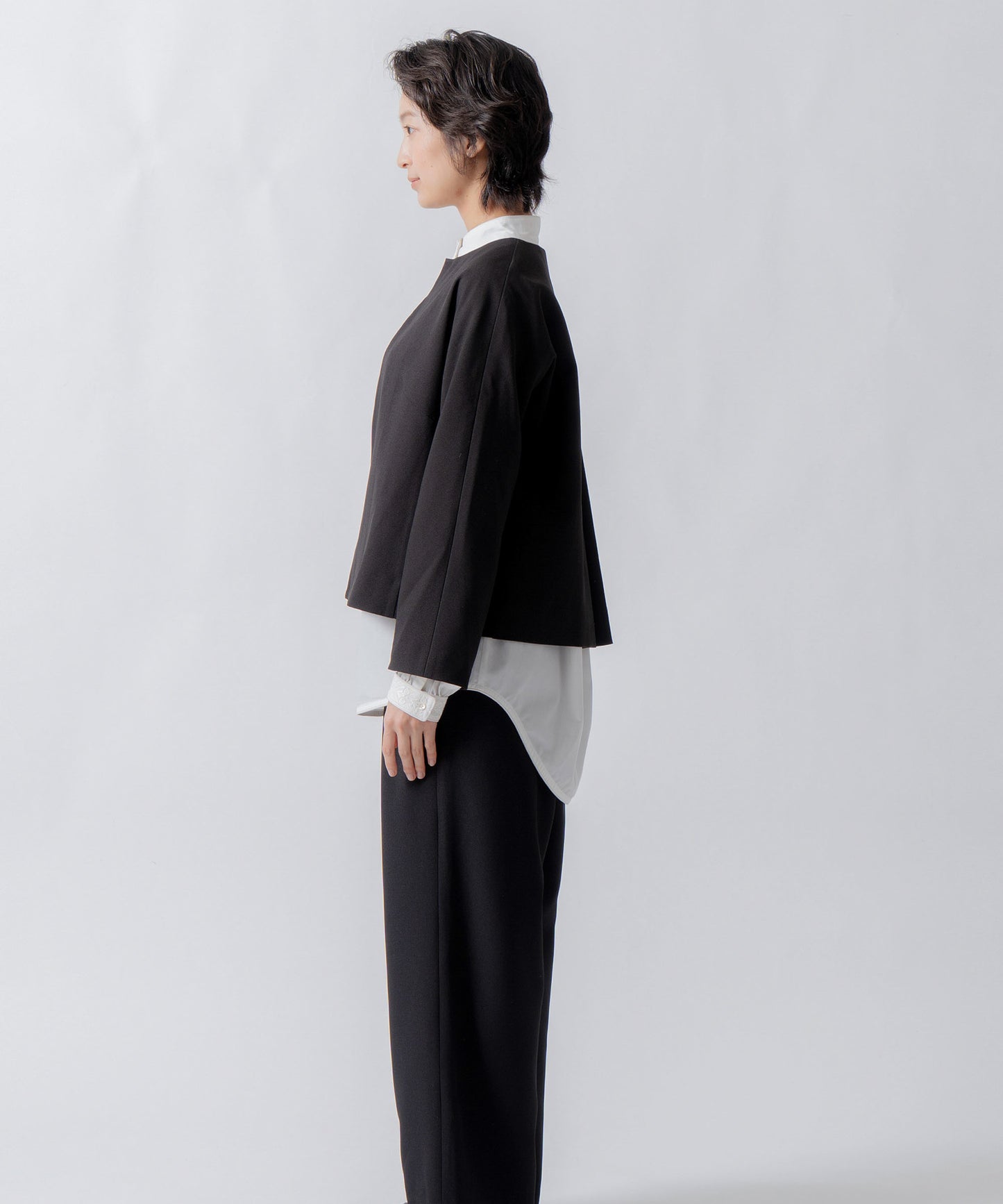 no collar jacket / WHT23HJK4021