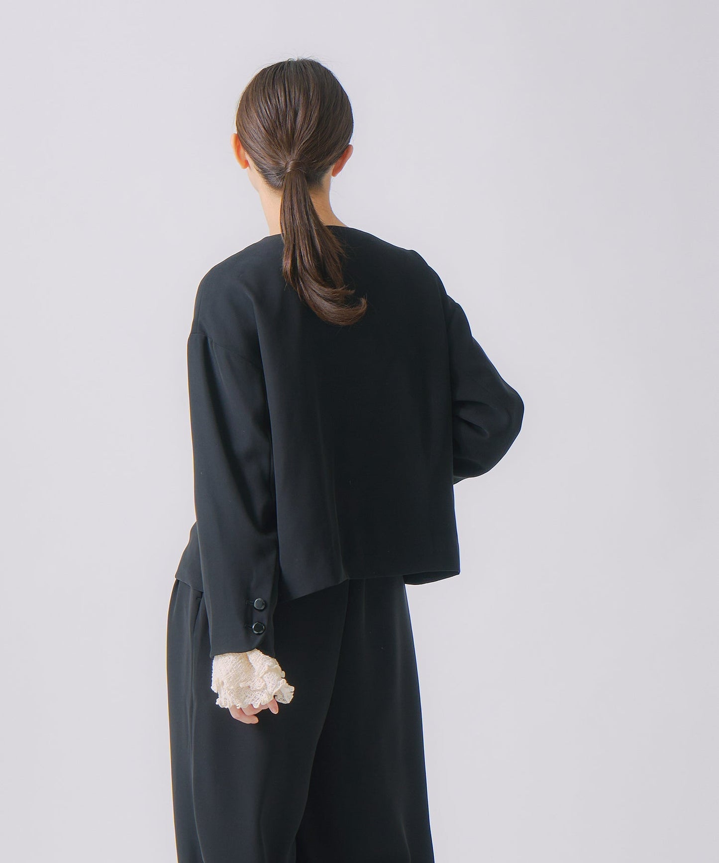 no collar button jacket / WHT24FJK4035