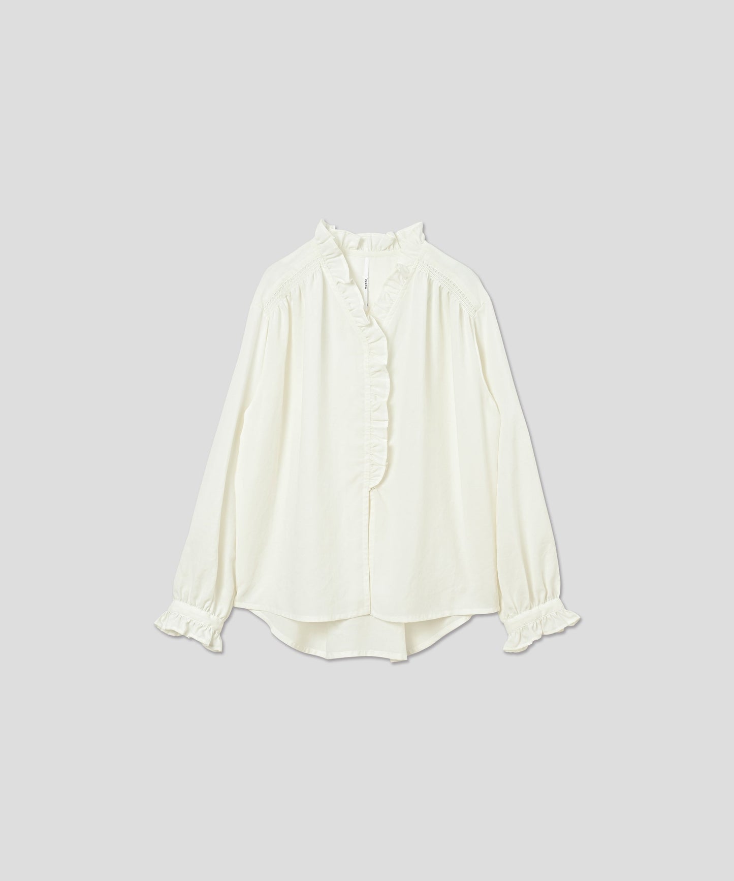 FRILL NECK BLOUSE / WHT24HBL4042