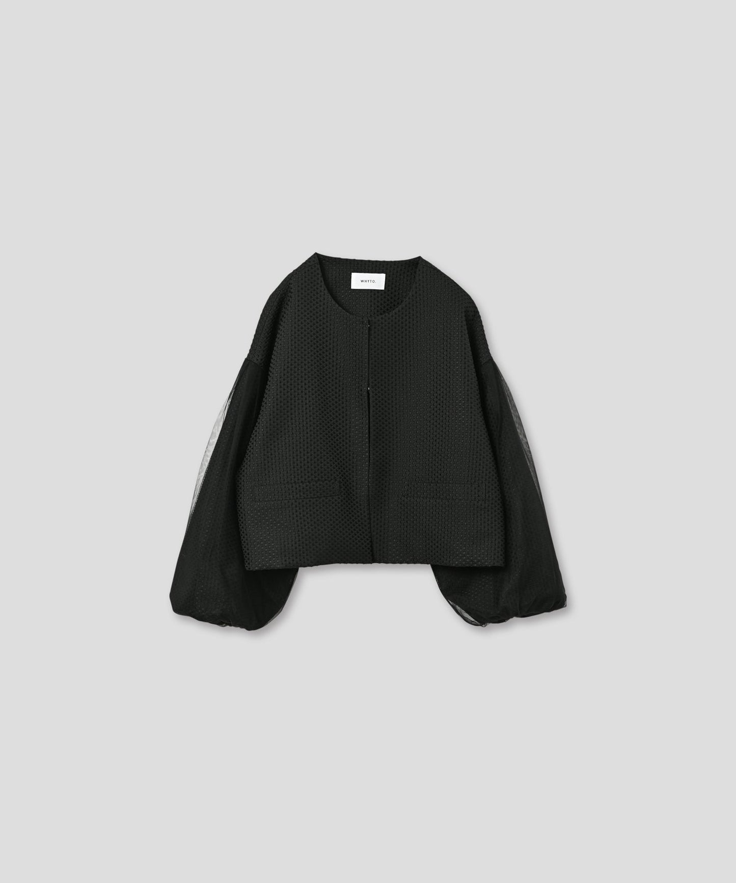 tulle layered sleeve jacket / WHT25FJK4052