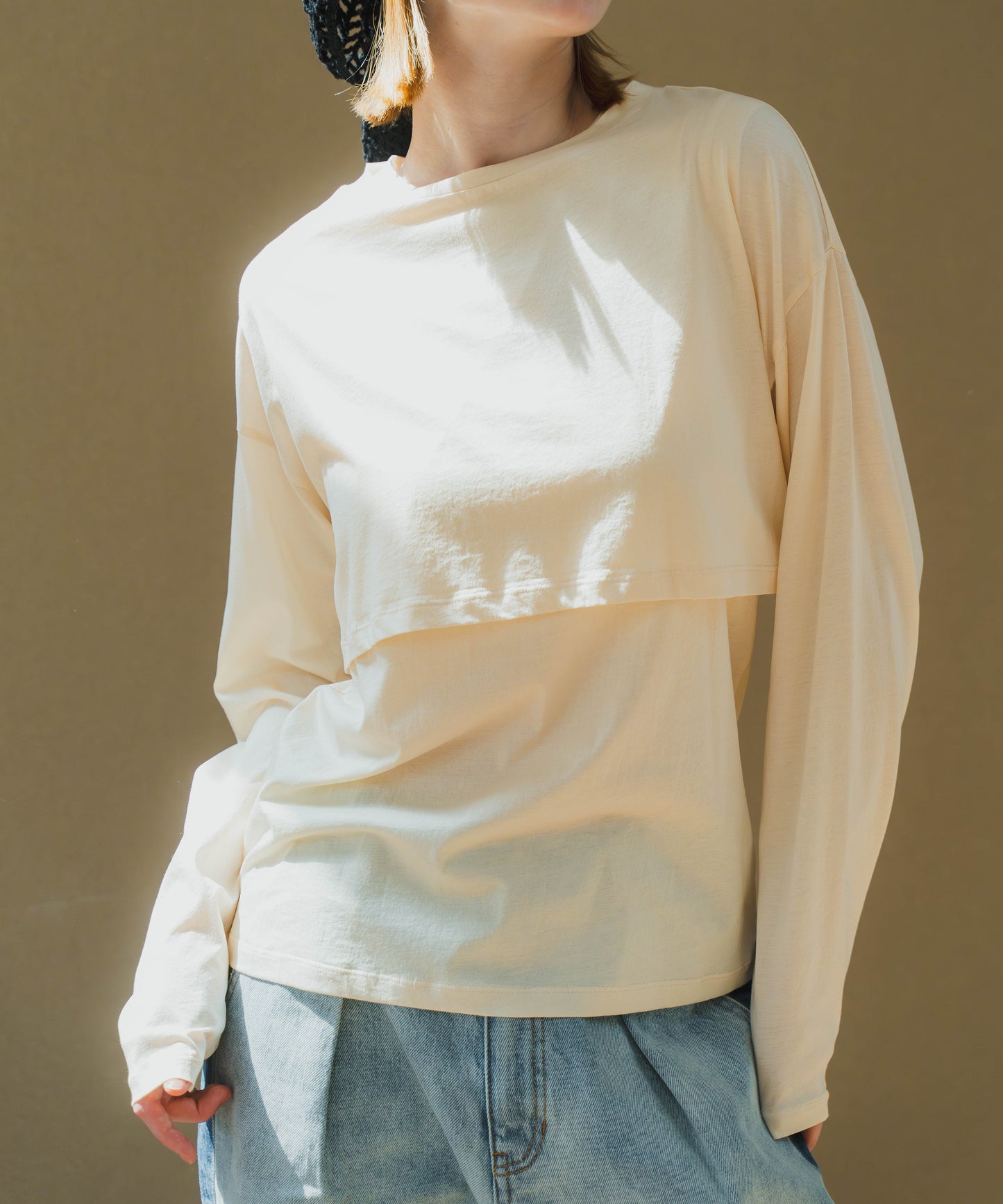 LAYERED SET TEE  / WHT25HBL4063