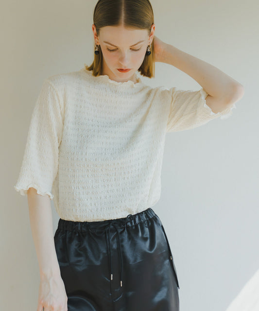 CRAPE STRETCH BLOUSE / WHT25HBL4070