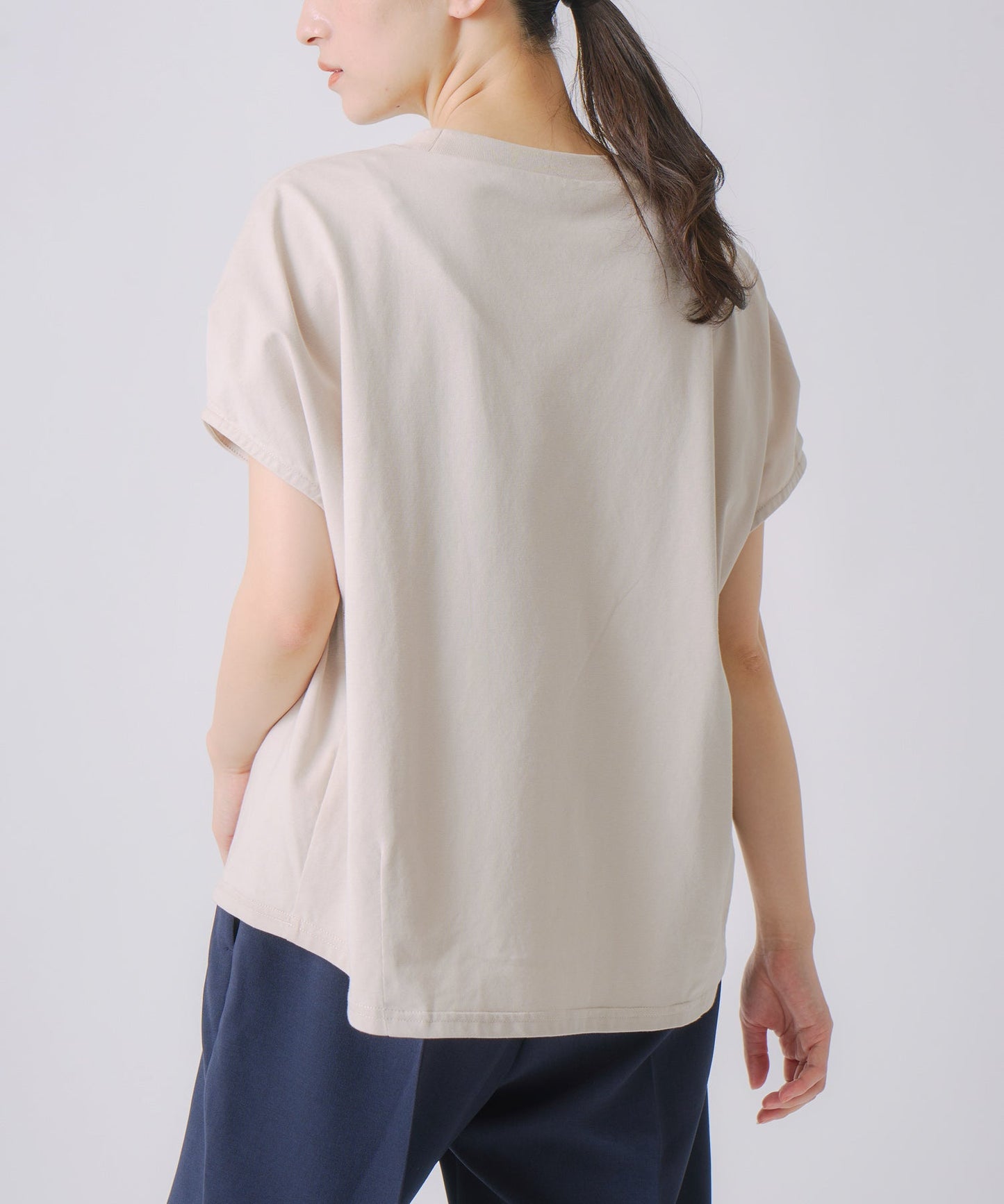 drop french sleeve tee / WHT25HBL4071