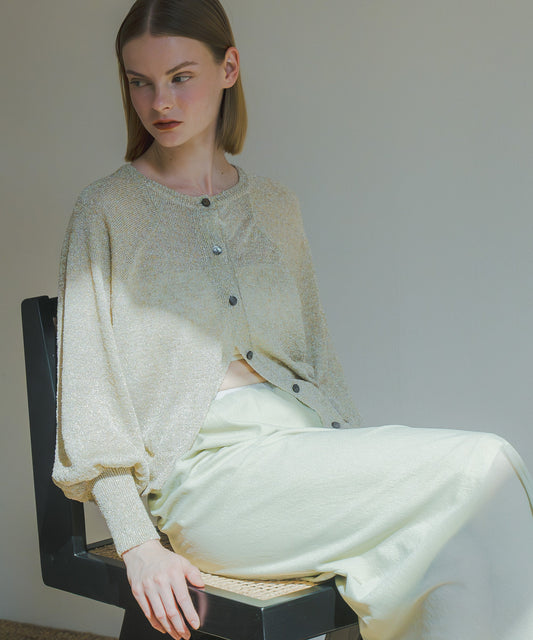 GLITTER KNIT CARDIGAN / WHT25HKN4033