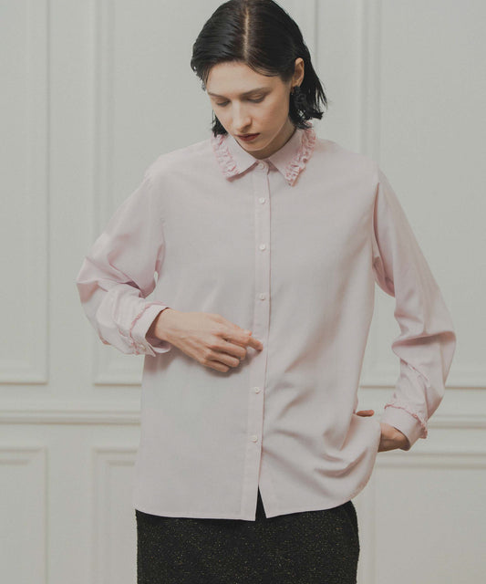 frill collar blouse / WHT26FBL4102