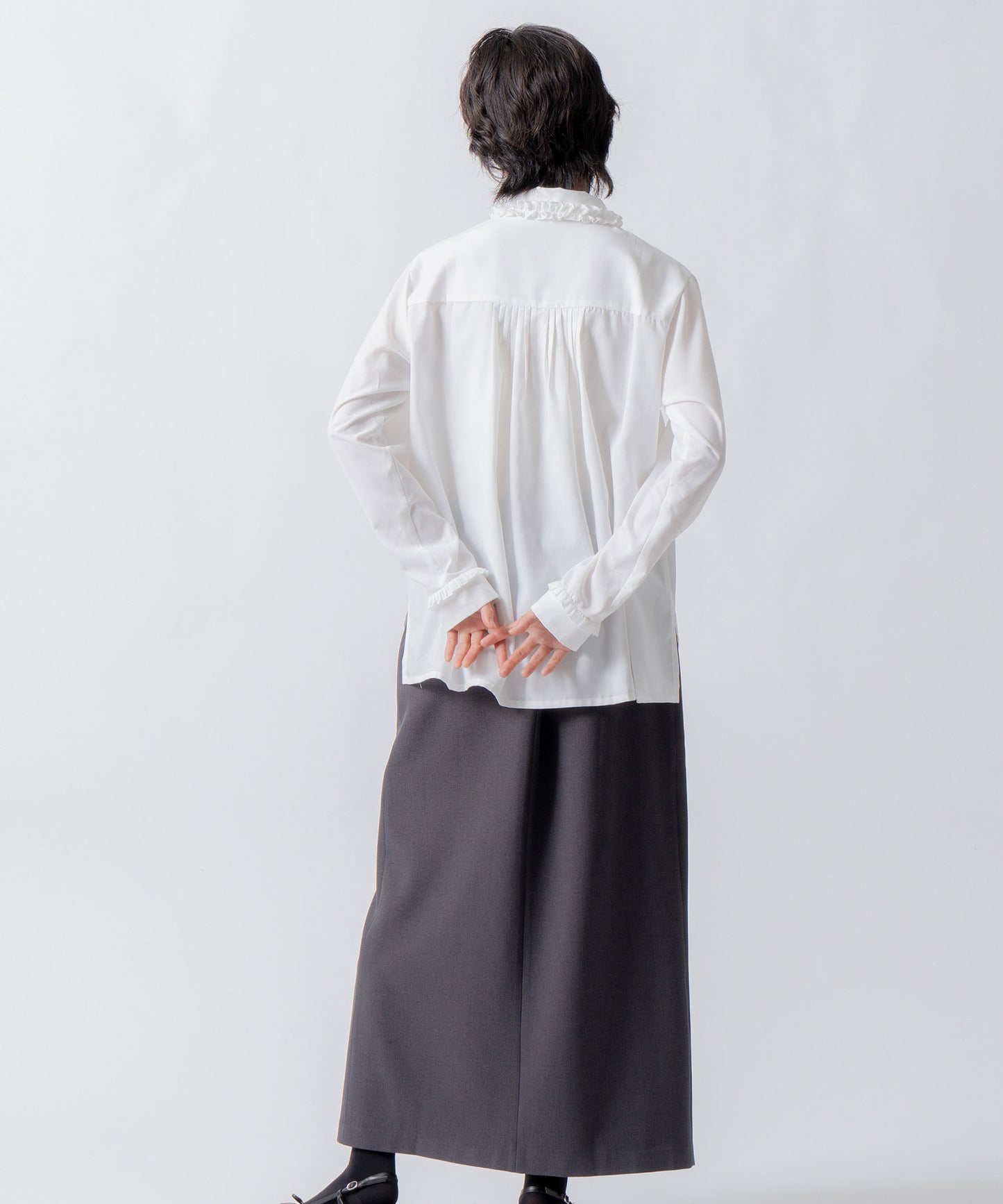 frill collar blouse / WHT26FBL4102