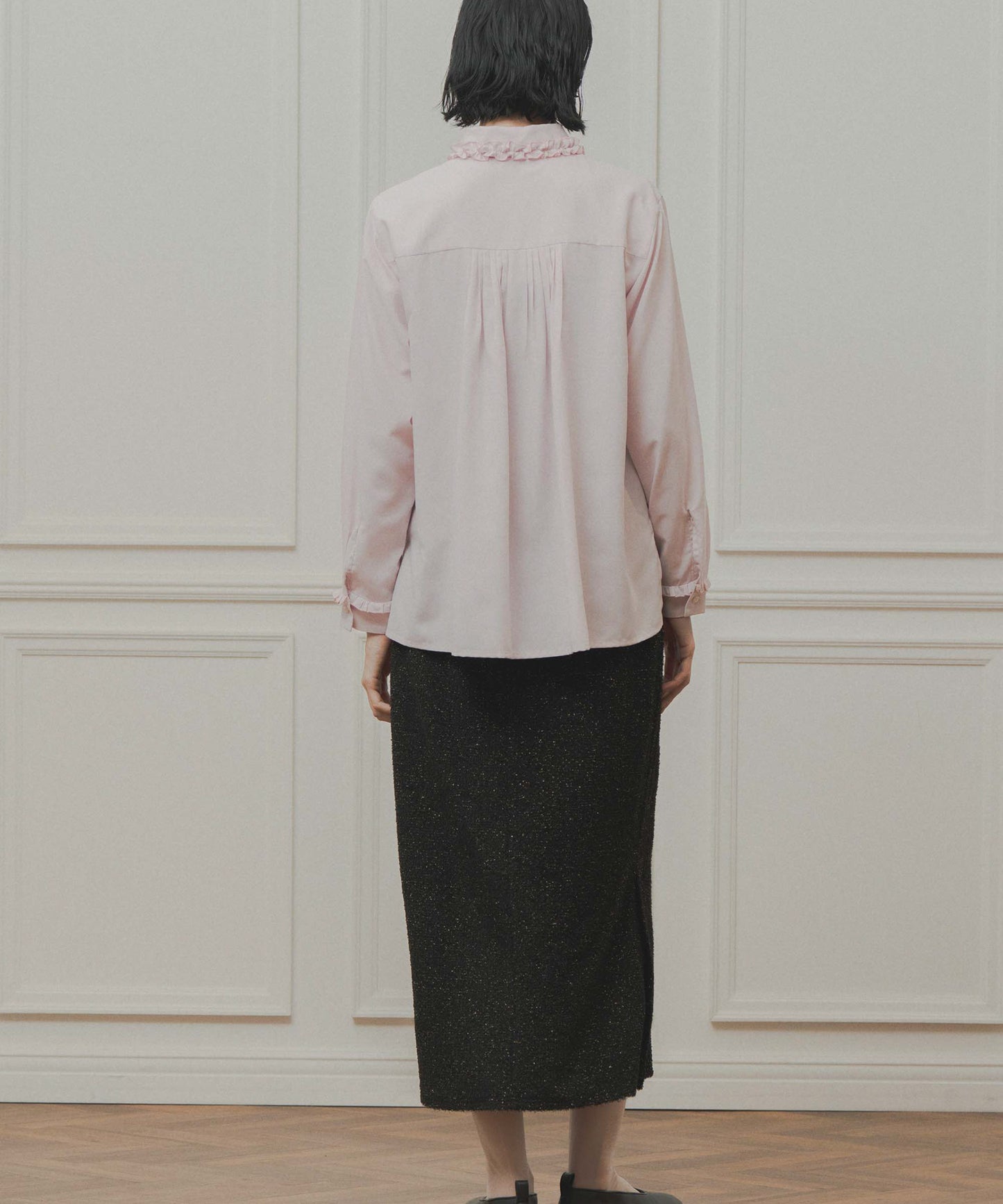 frill collar blouse / WHT26FBL4102
